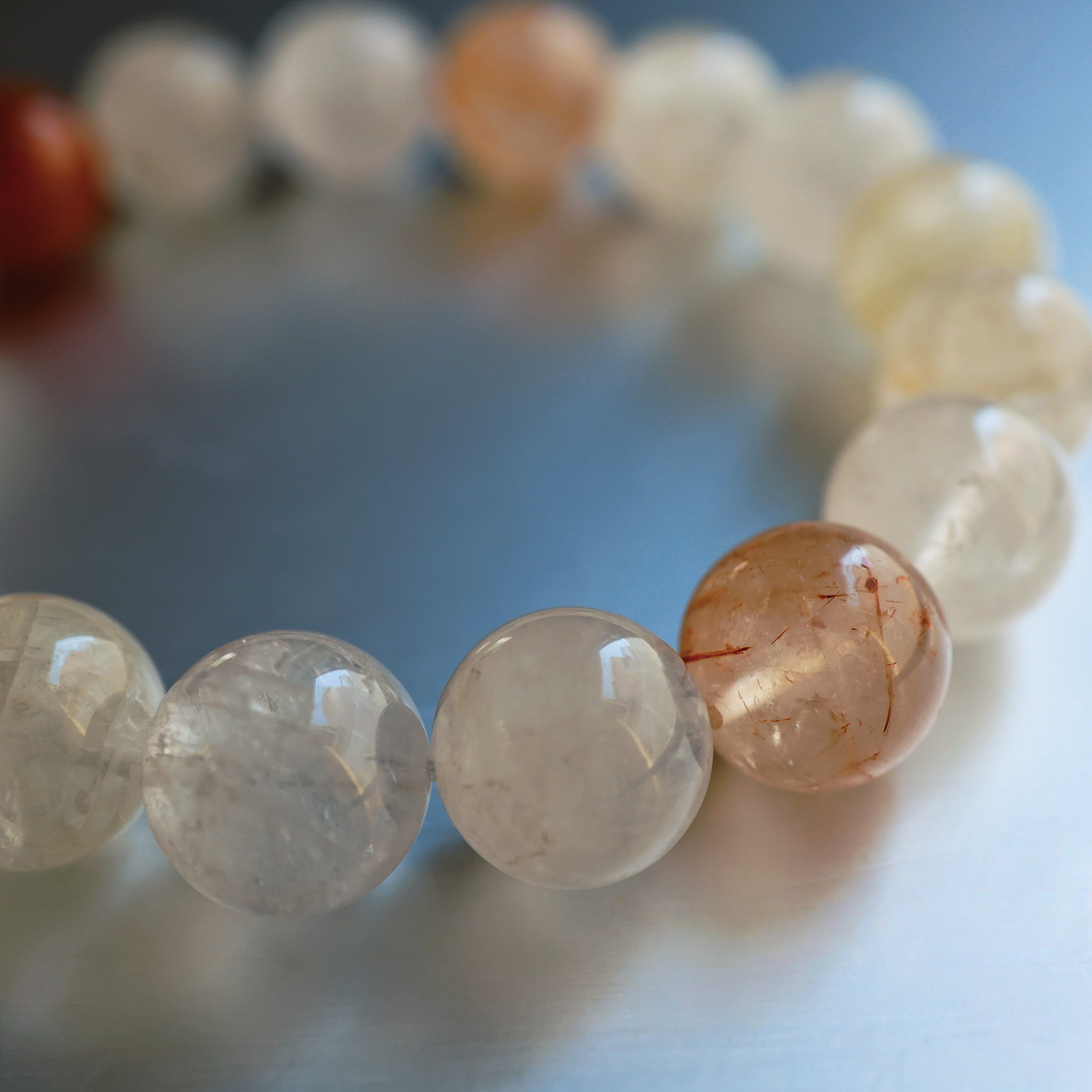 Snow Frost Rutilated Quartz Bracelet | Attracts Wealth · Boosts Charisma · Purifies Energy