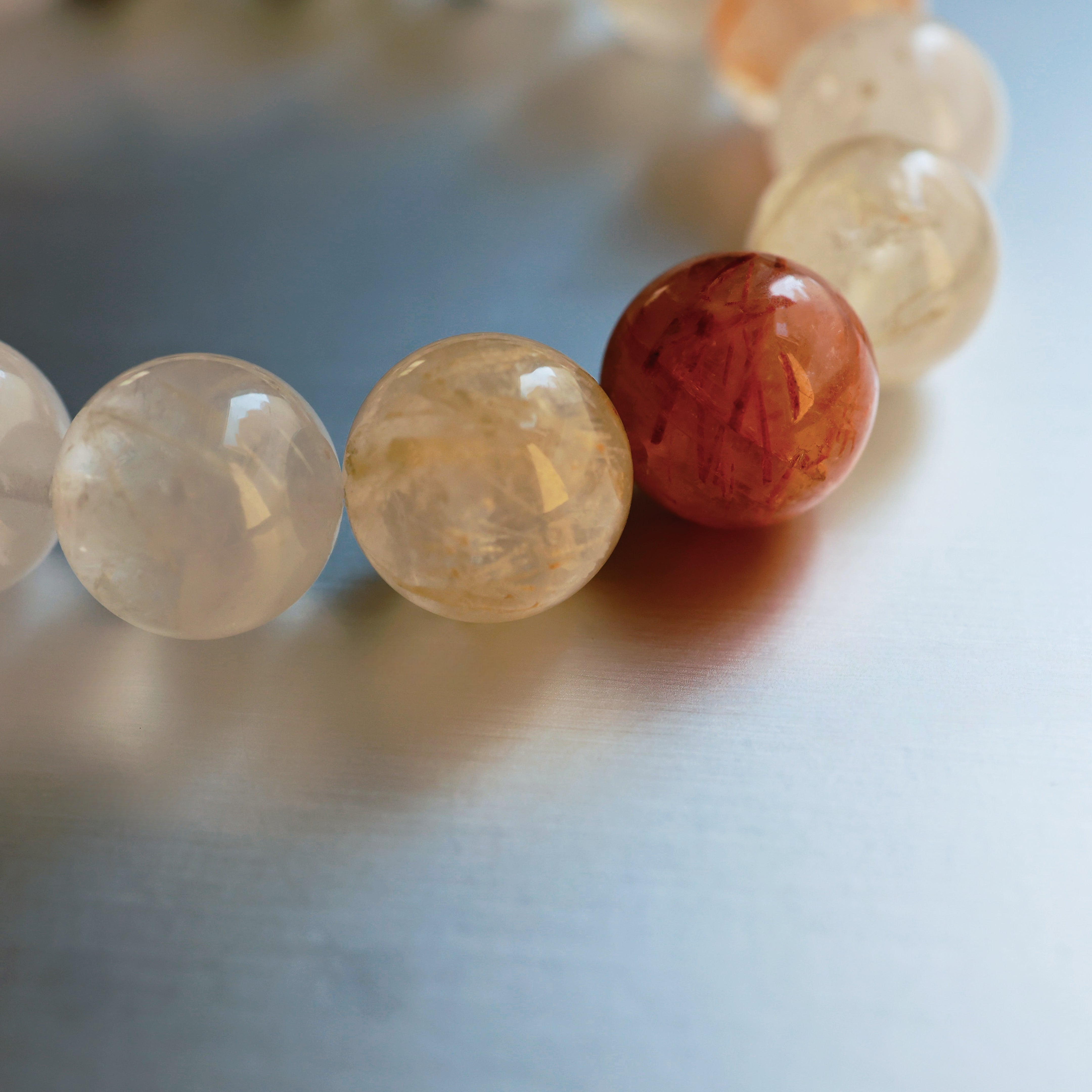 Snow Frost Rutilated Quartz Bracelet | Attracts Wealth · Boosts Charisma · Purifies Energy