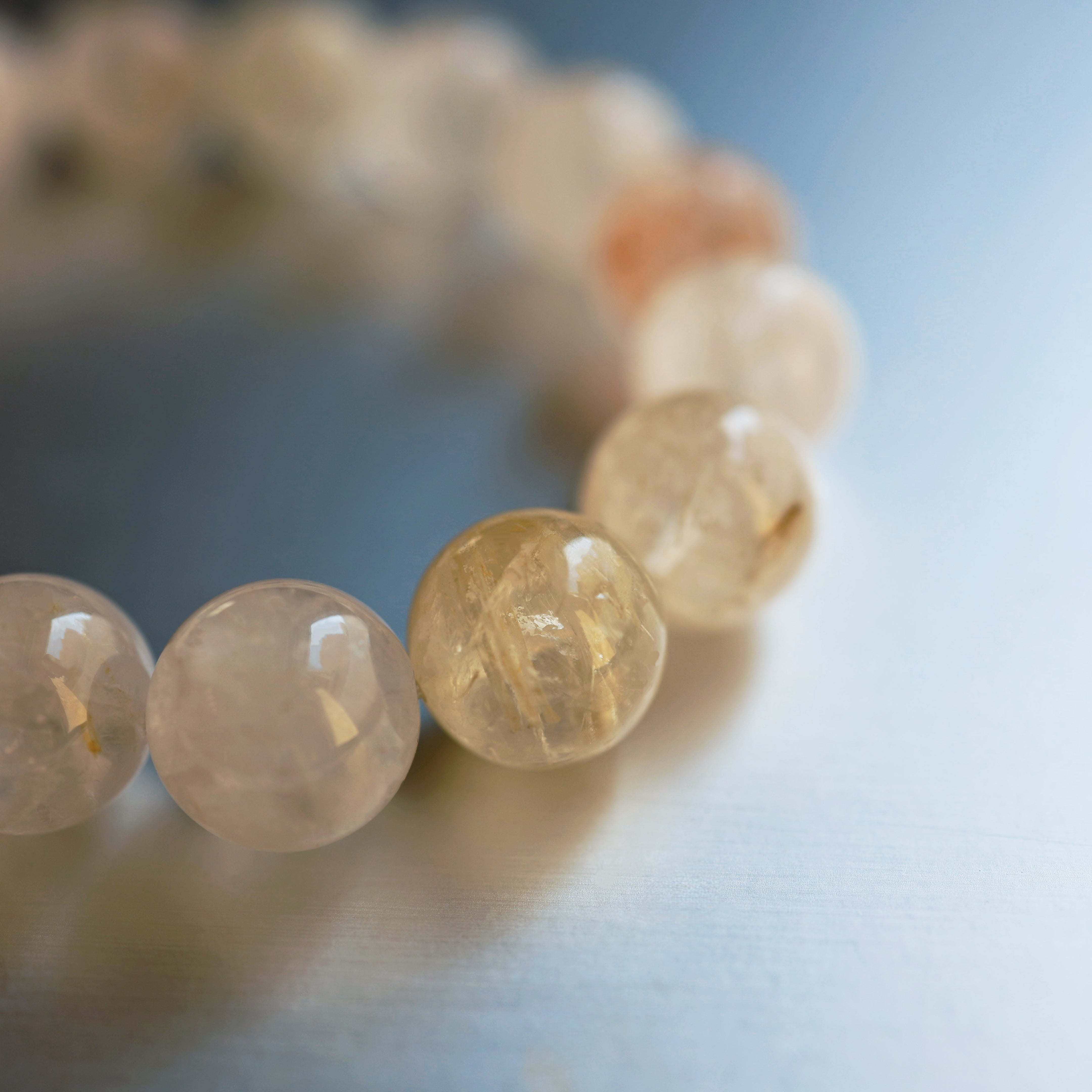Snow Frost Rutilated Quartz Bracelet | Attracts Wealth · Boosts Charisma · Purifies Energy