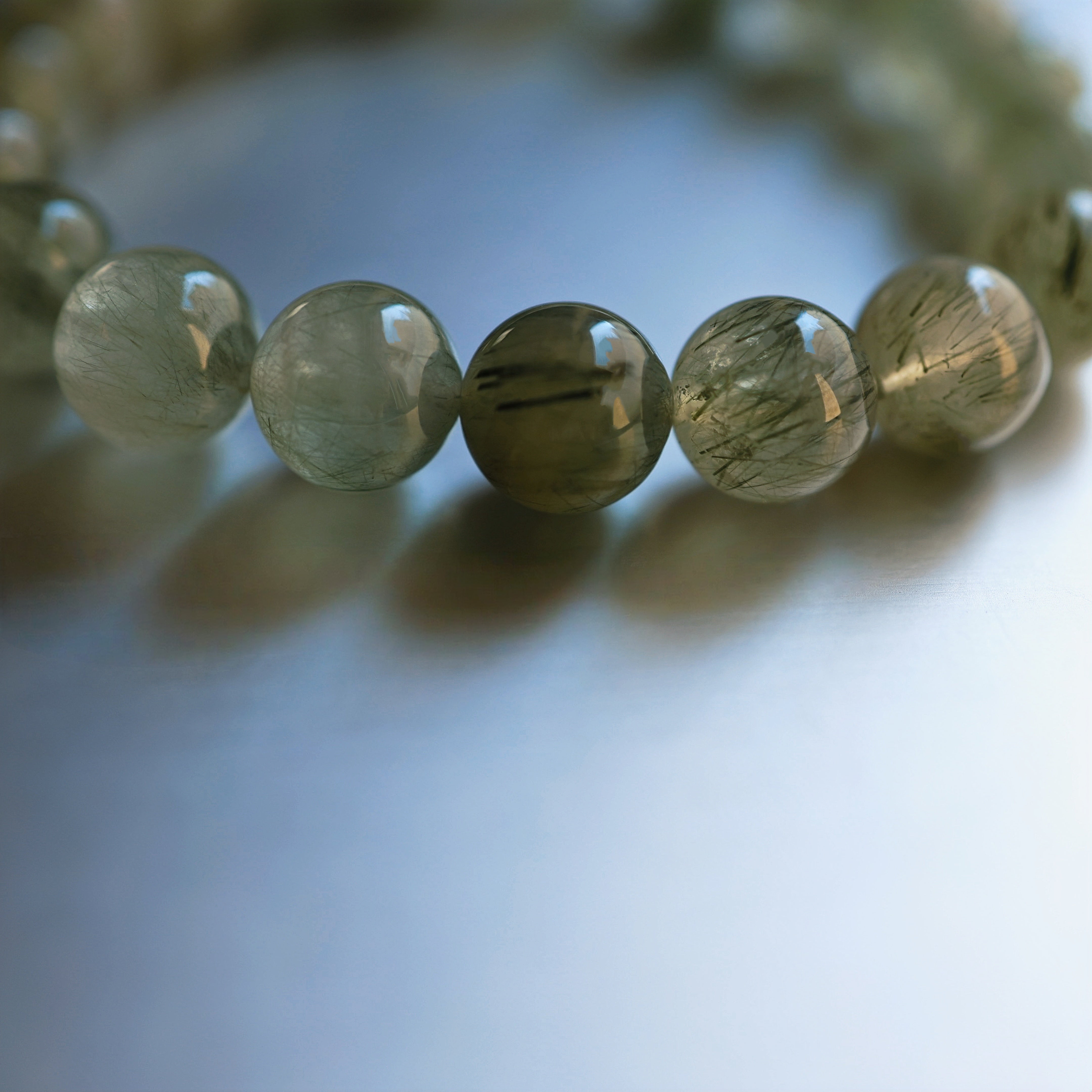 Green Rutilated Quartz Bracelet | Wealth Attraction · Confidence · Energy Purification