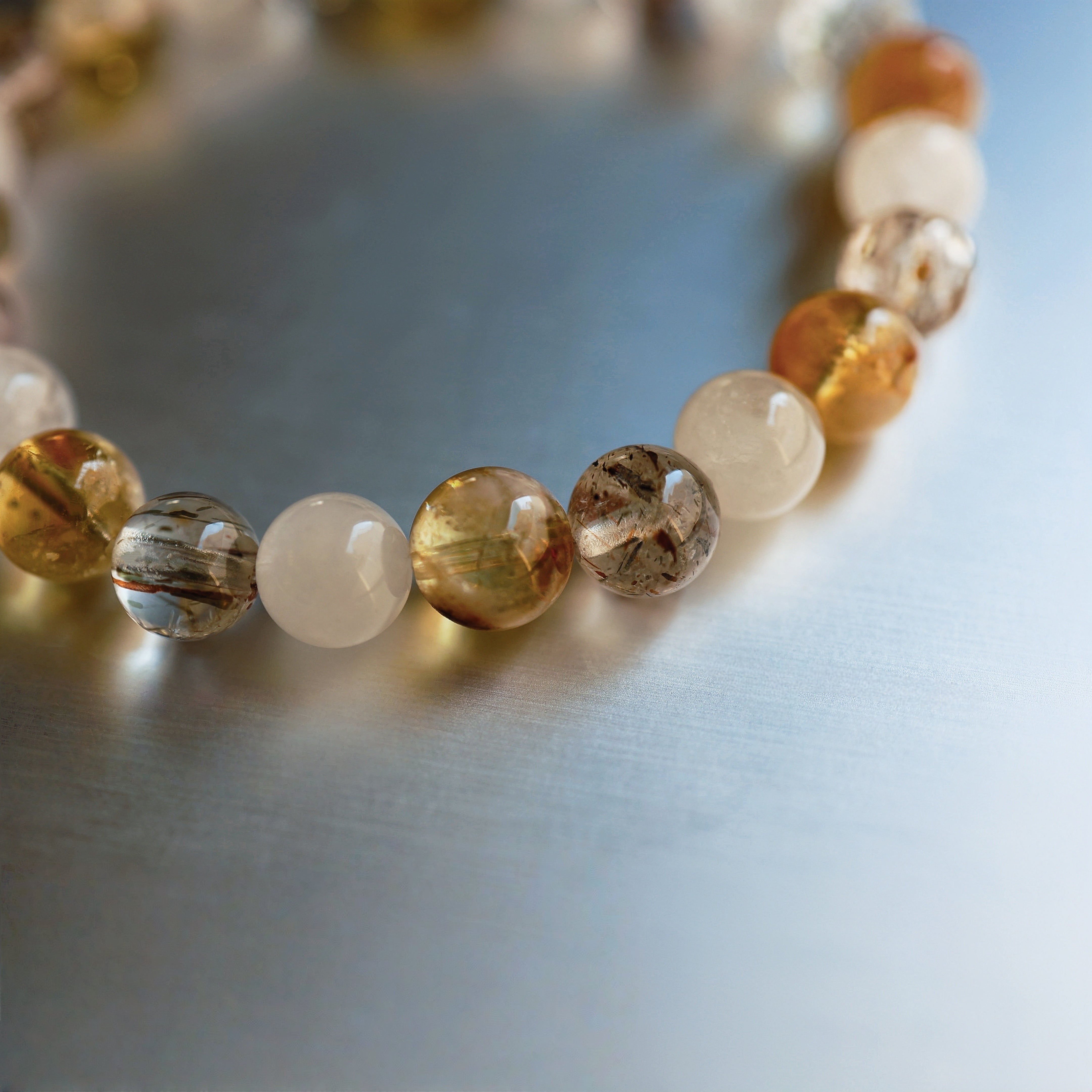 Yellow Azeztulite Bracelet | Supports Wealth Growth · Boosts Confidence. Attracts Good Fortune