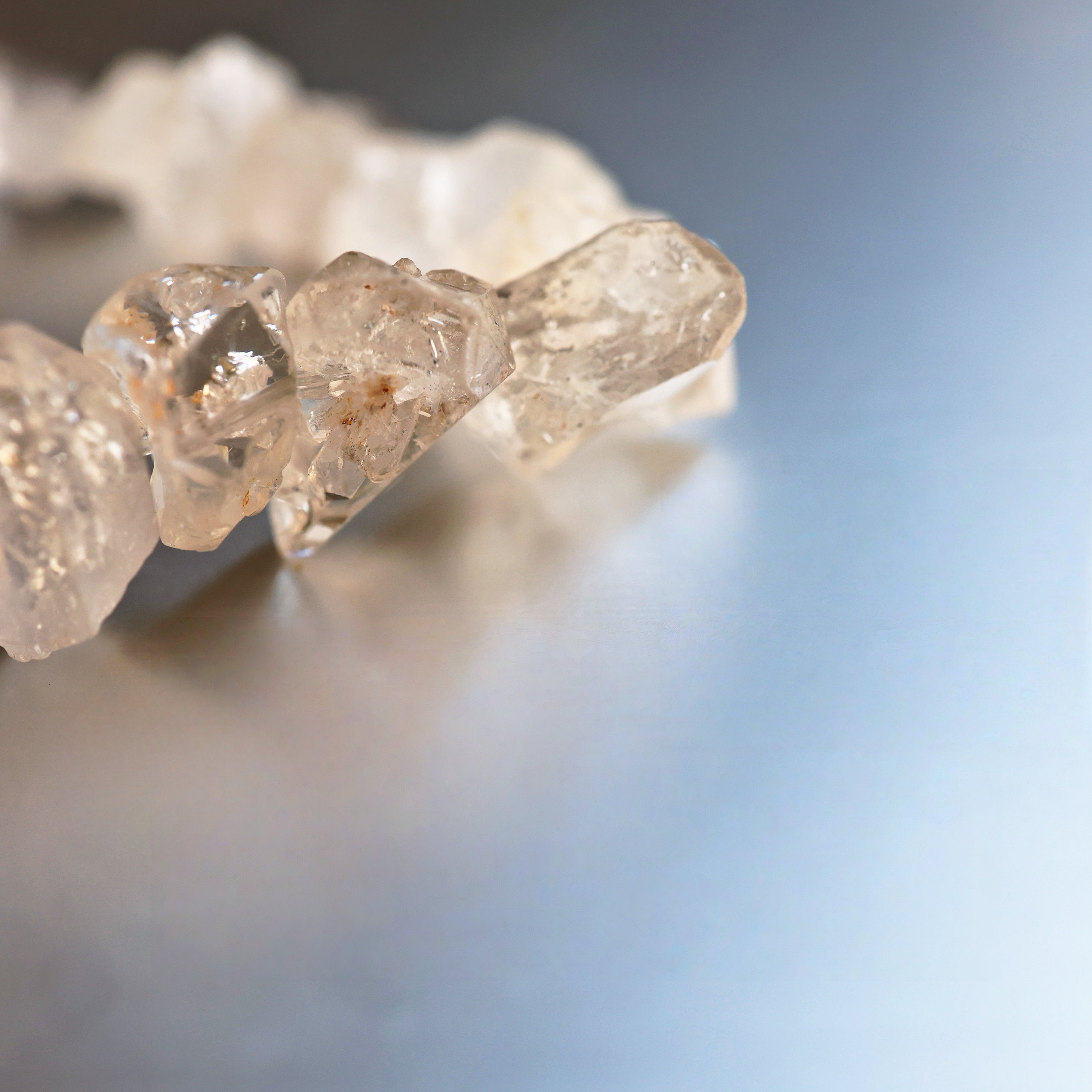 Herkimer Diamond Quartz Bracelet | Powerful Energy Amplifier · Supports Meditation · Aura Protection