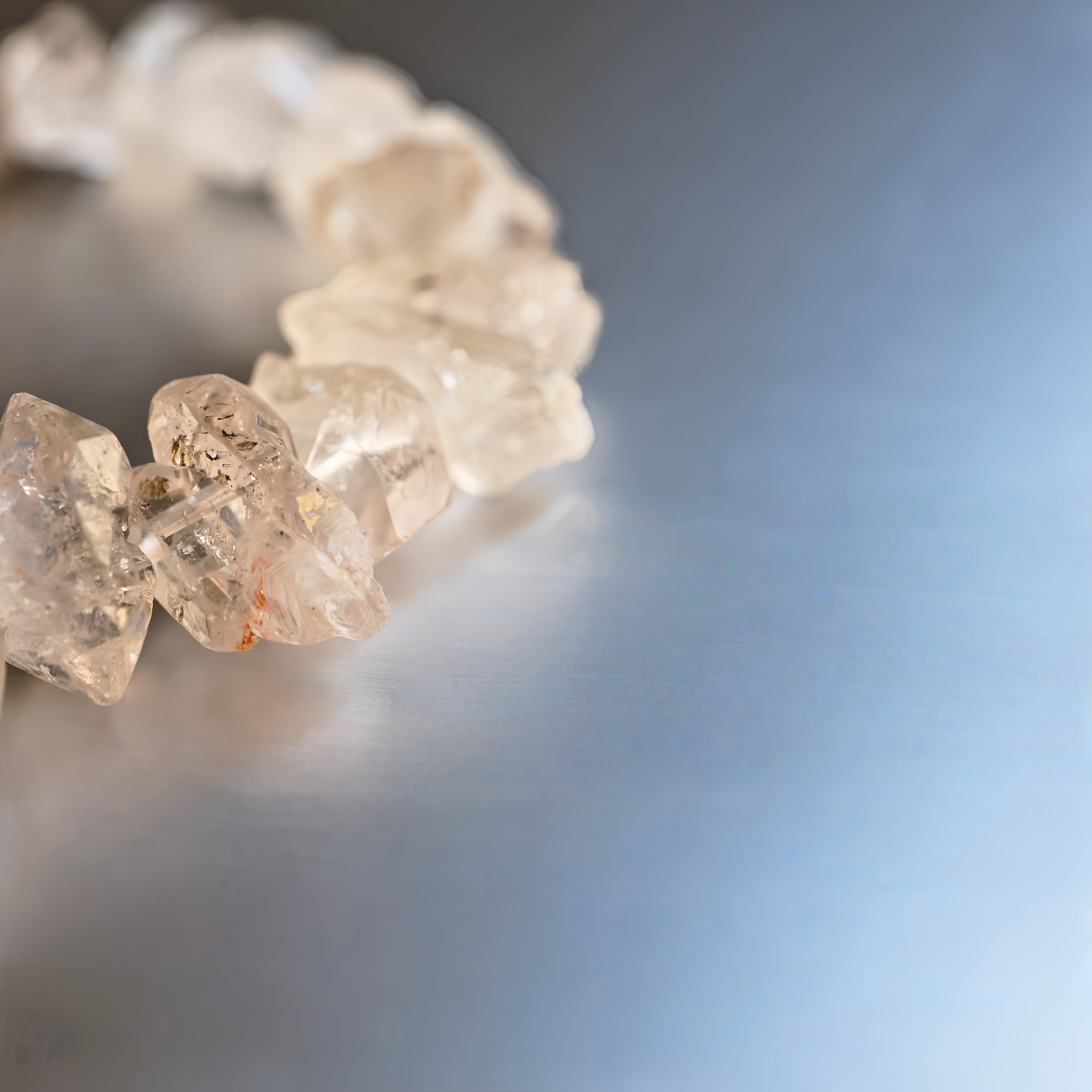 Herkimer Diamond Quartz Bracelet | Powerful Energy Amplifier · Supports Meditation · Aura Protection