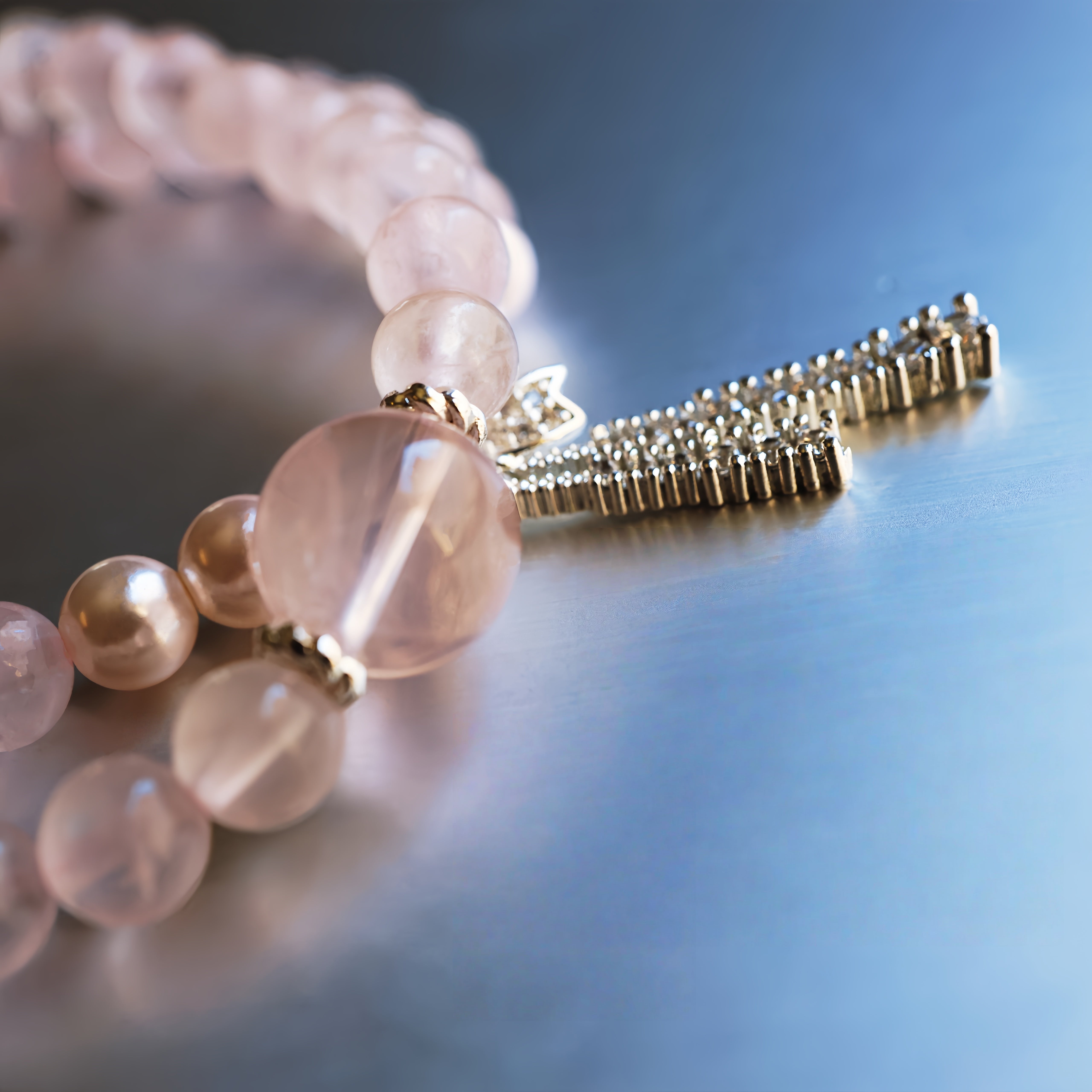 Rose Phantom Quartz Double Layer Bracelet | Attracts Love · Boosts Charm · Supports Emotional Healing