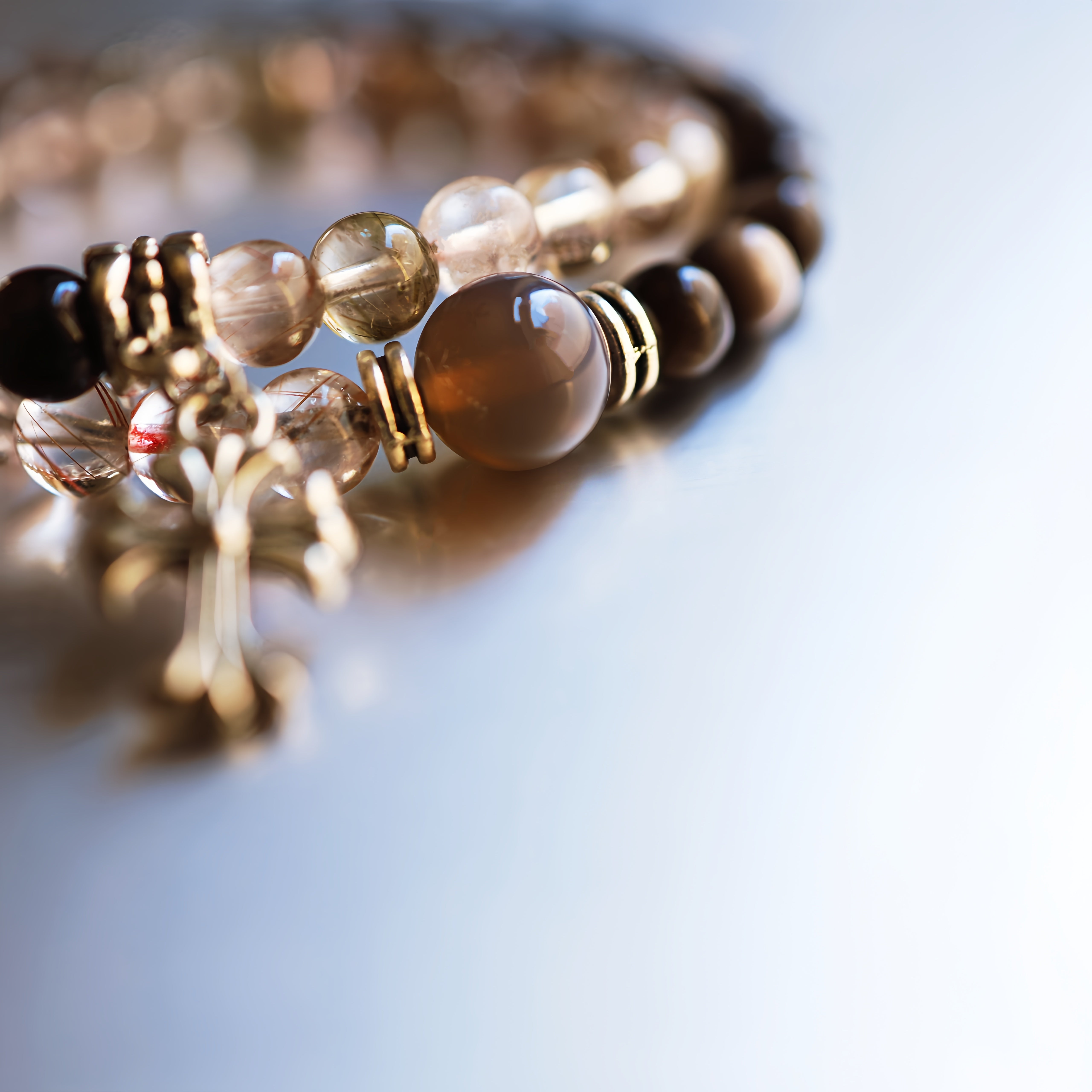Multi color Rutilated Quartz Double Layer Bracelet | Good Fortune · Attracts Luck · Relieves Stress