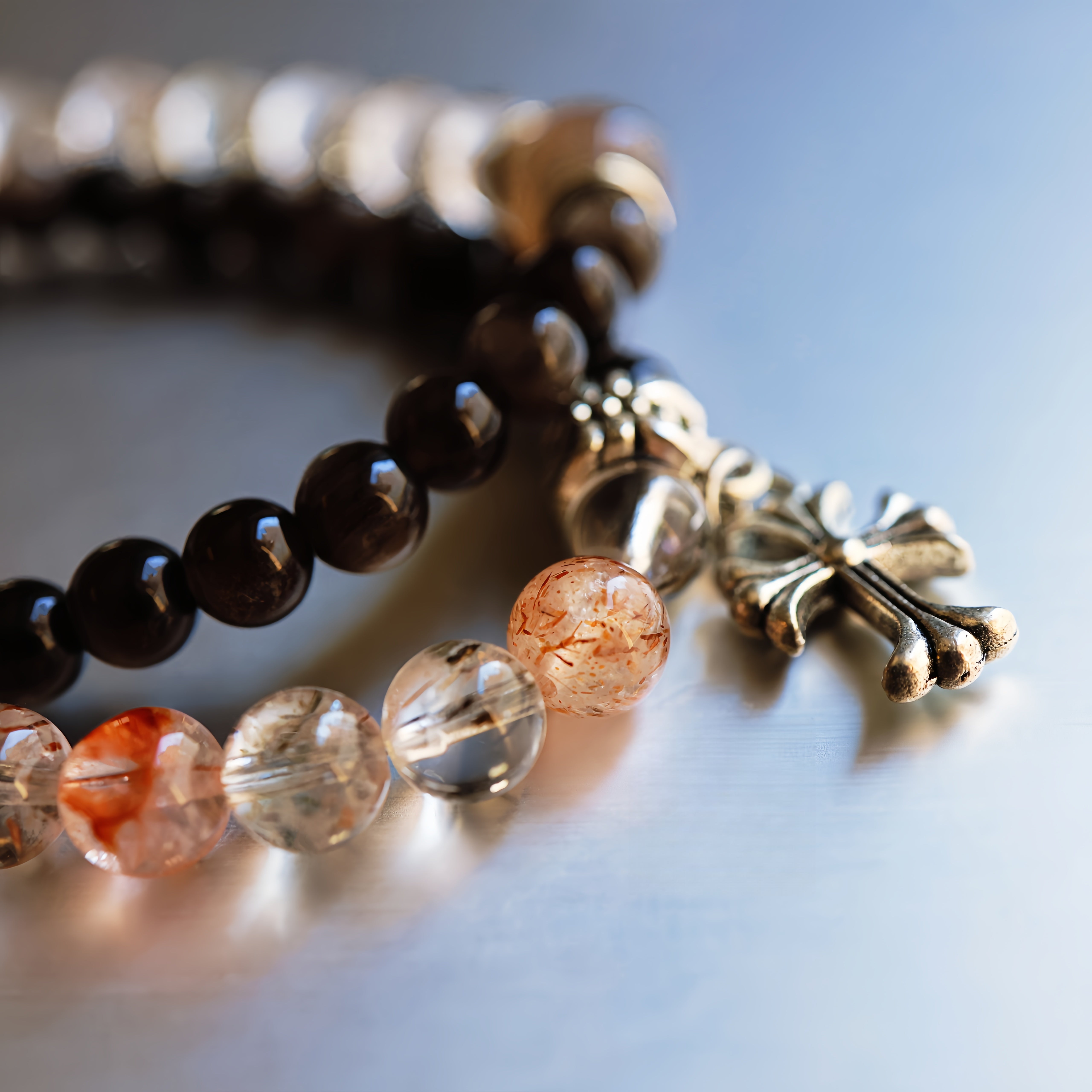 Multi color Rutilated Quartz Double Layer Bracelet | Good Fortune · Attracts Luck · Relieves Stress