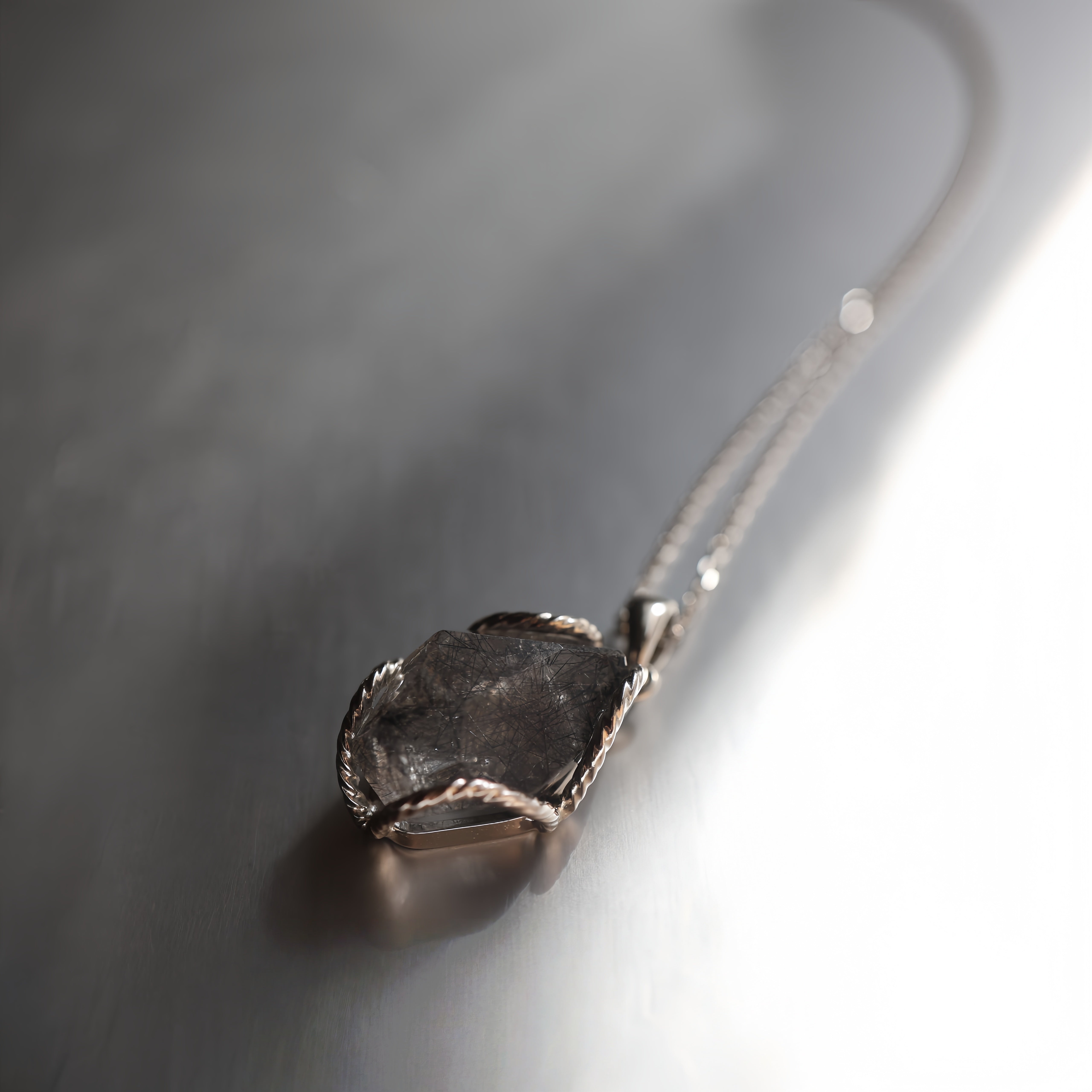 Black Rutilated Quartz Necklace | Strength · Leadership · Clarity