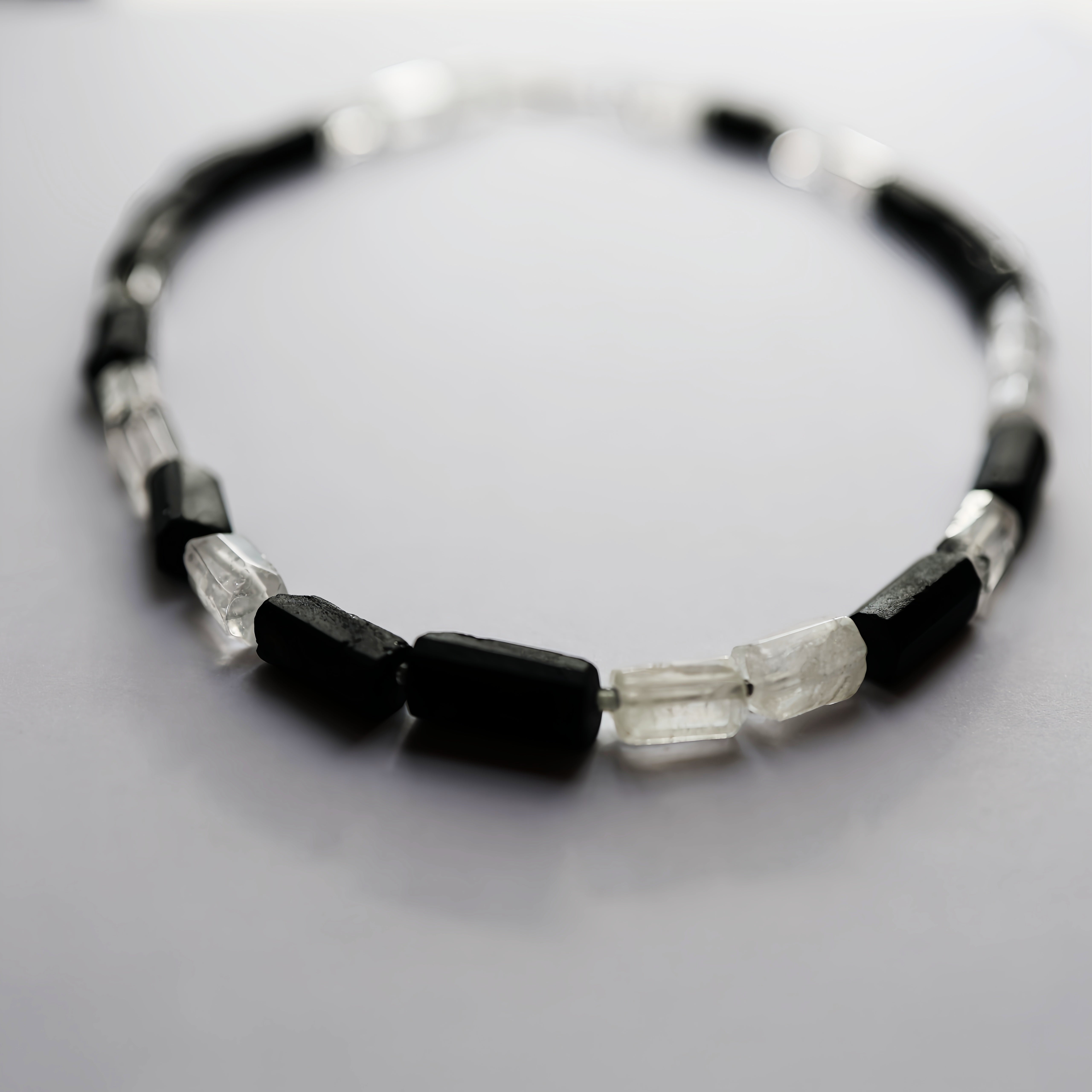 Black Tourmaline & Clear Quartz Necklace | Protection · Balance · Cleanse