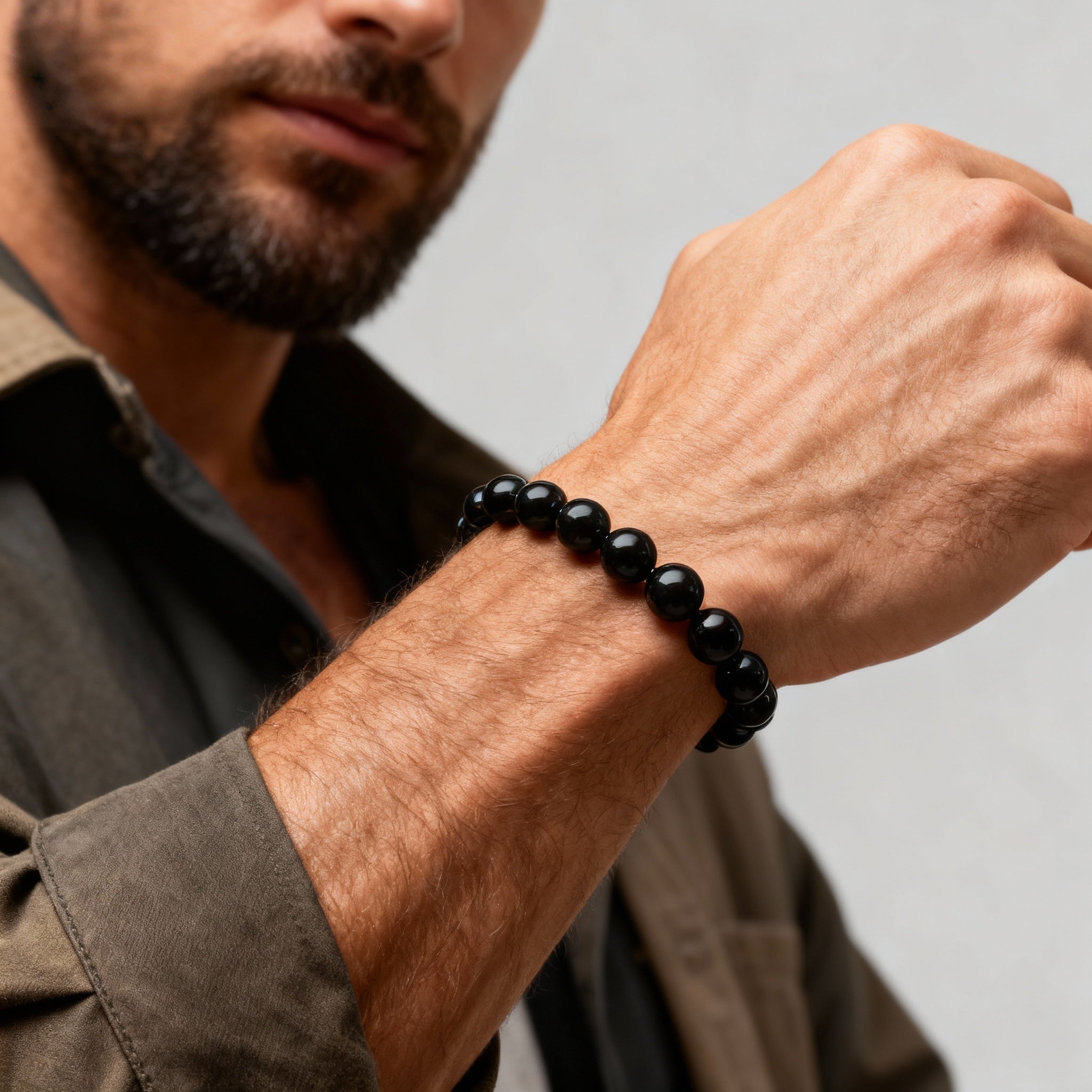 Natural Black Obsidian Bracelet | Energy Protection · Grounding · Emotional Balance