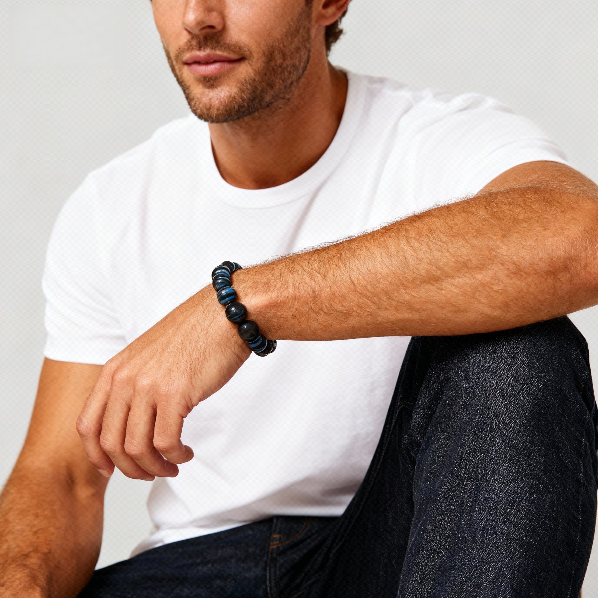 Blue Tiger’s Eye Crystal Bracelet | Anxiety Relief . Mental Clarity . Energy Protection