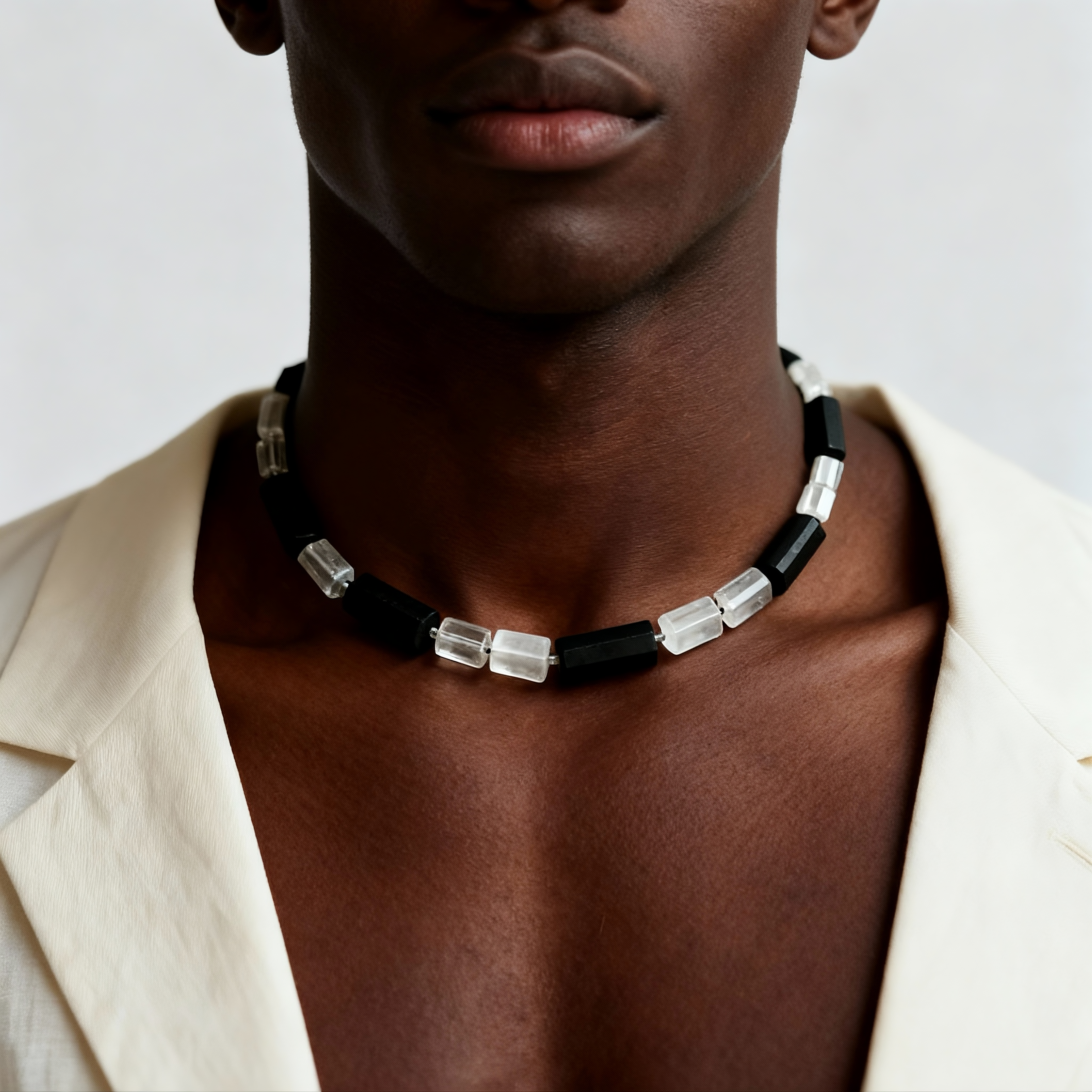 Black Tourmaline & Clear Quartz Necklace | Protection · Balance · Cleanse