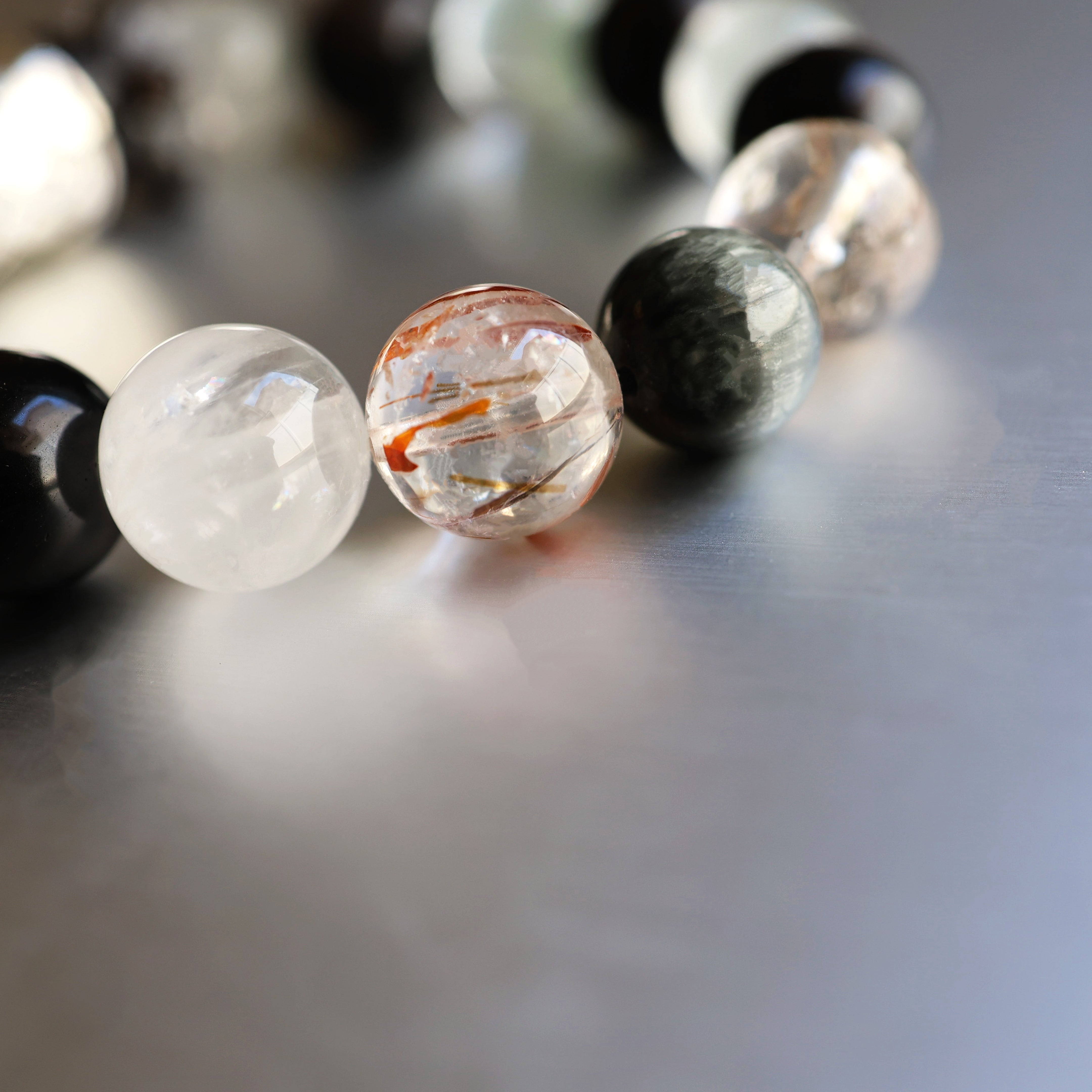 Silver Sheen Obsidian Bracelet                                Shields Negativity | Boosts Inner Strength