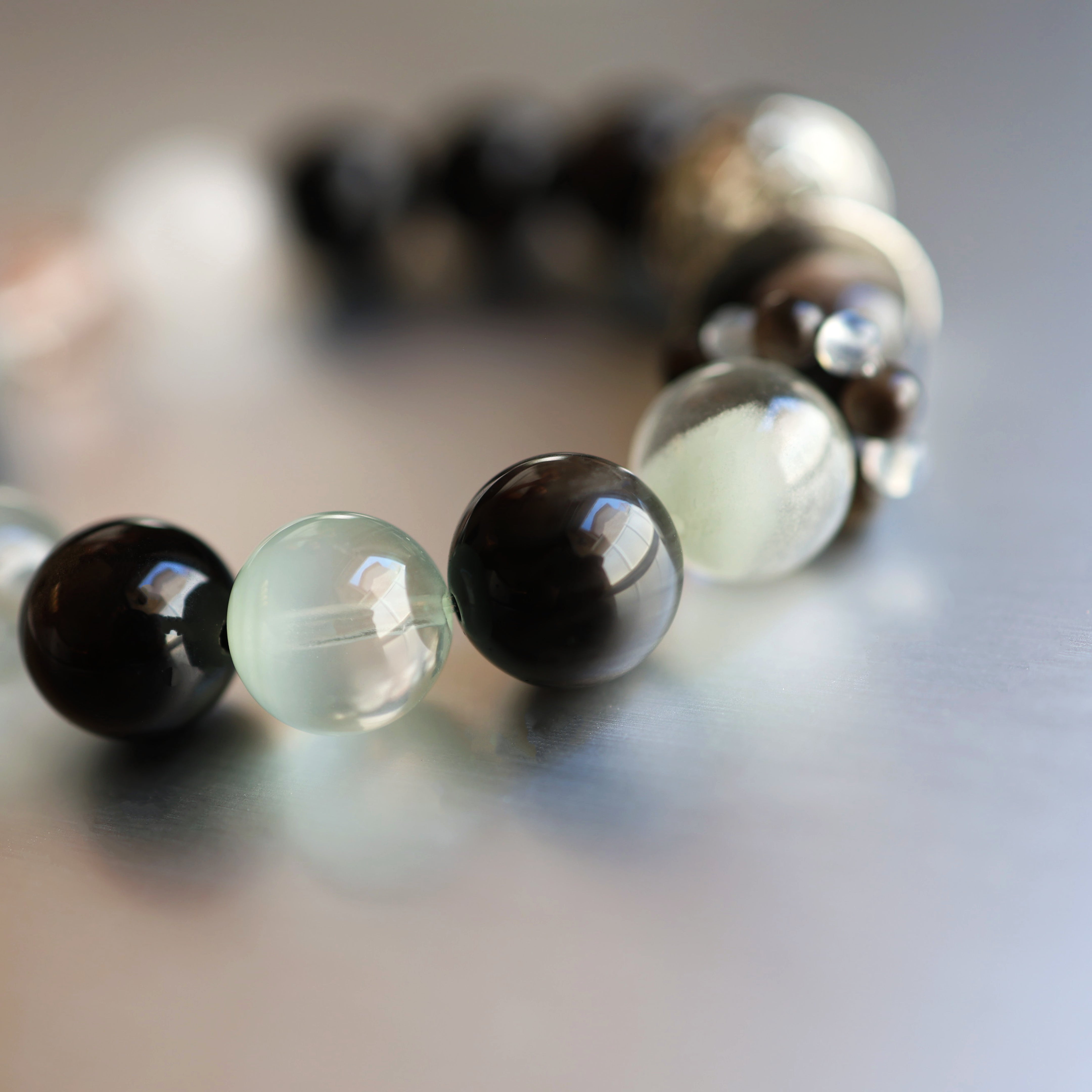 Silver Sheen Obsidian Bracelet                                Shields Negativity | Boosts Inner Strength