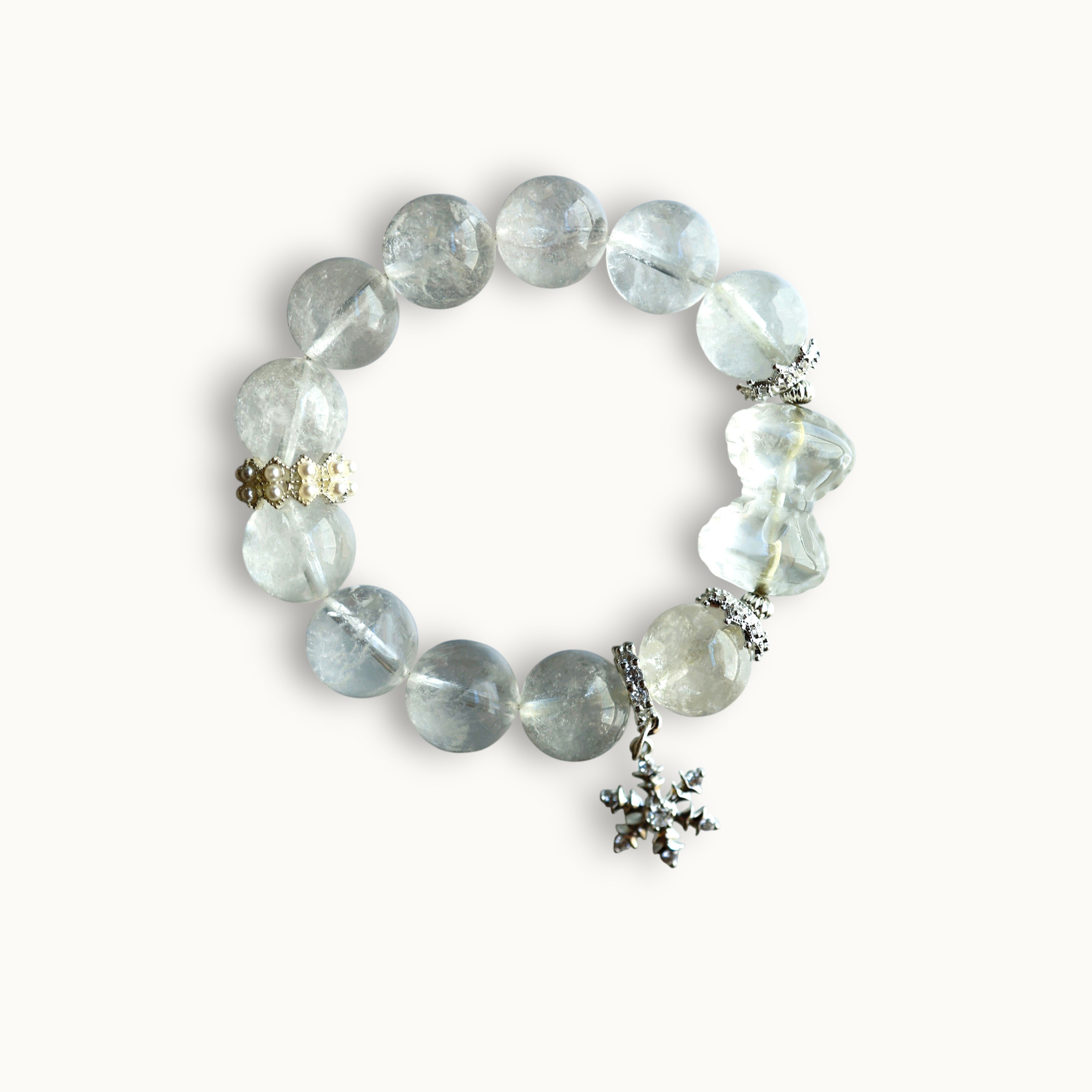 White Azeztulite Crystal Bracelet | Meditation · Spiritual Awareness · Energy Purification