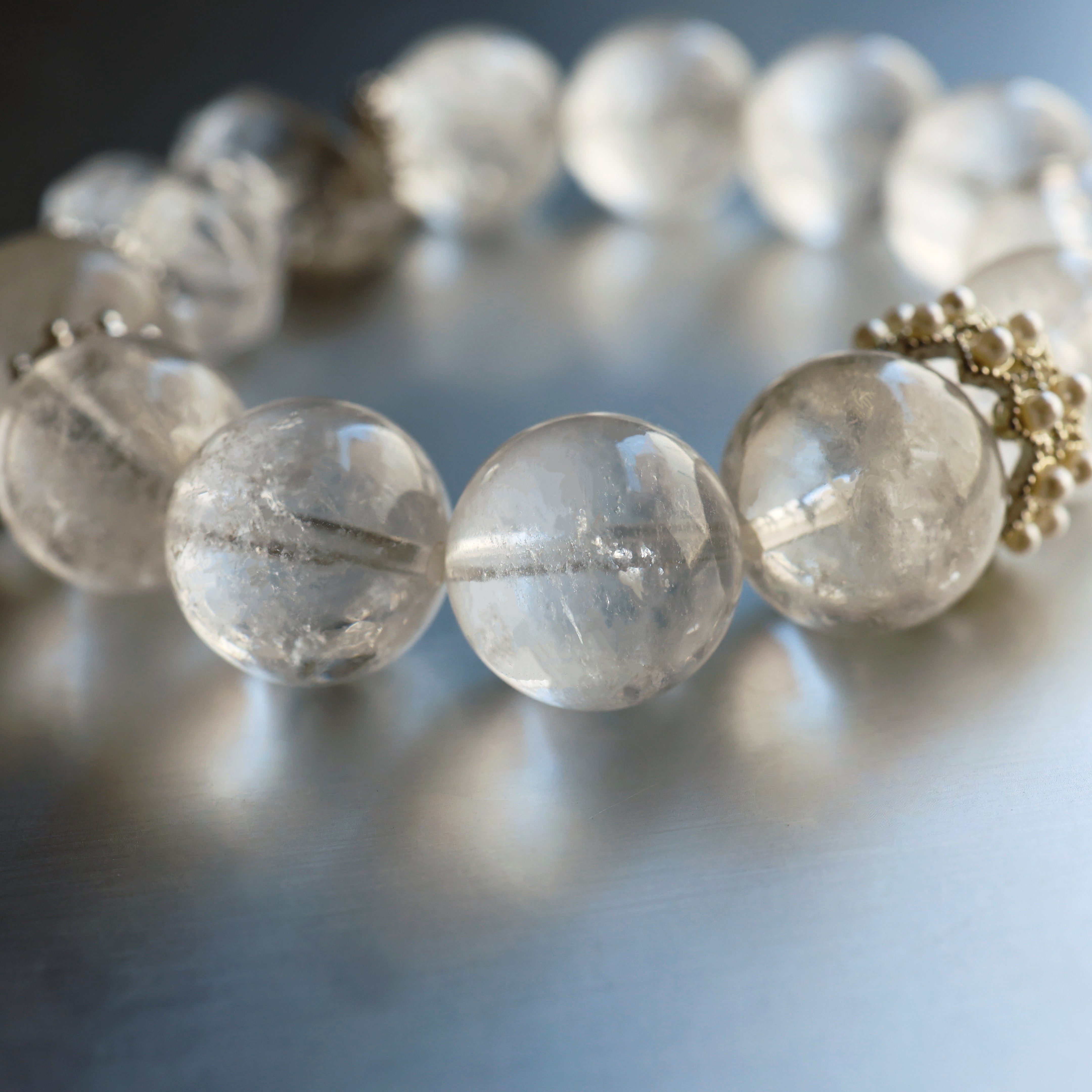 White Azeztulite Crystal Bracelet | Meditation · Spiritual Awareness · Energy Purification