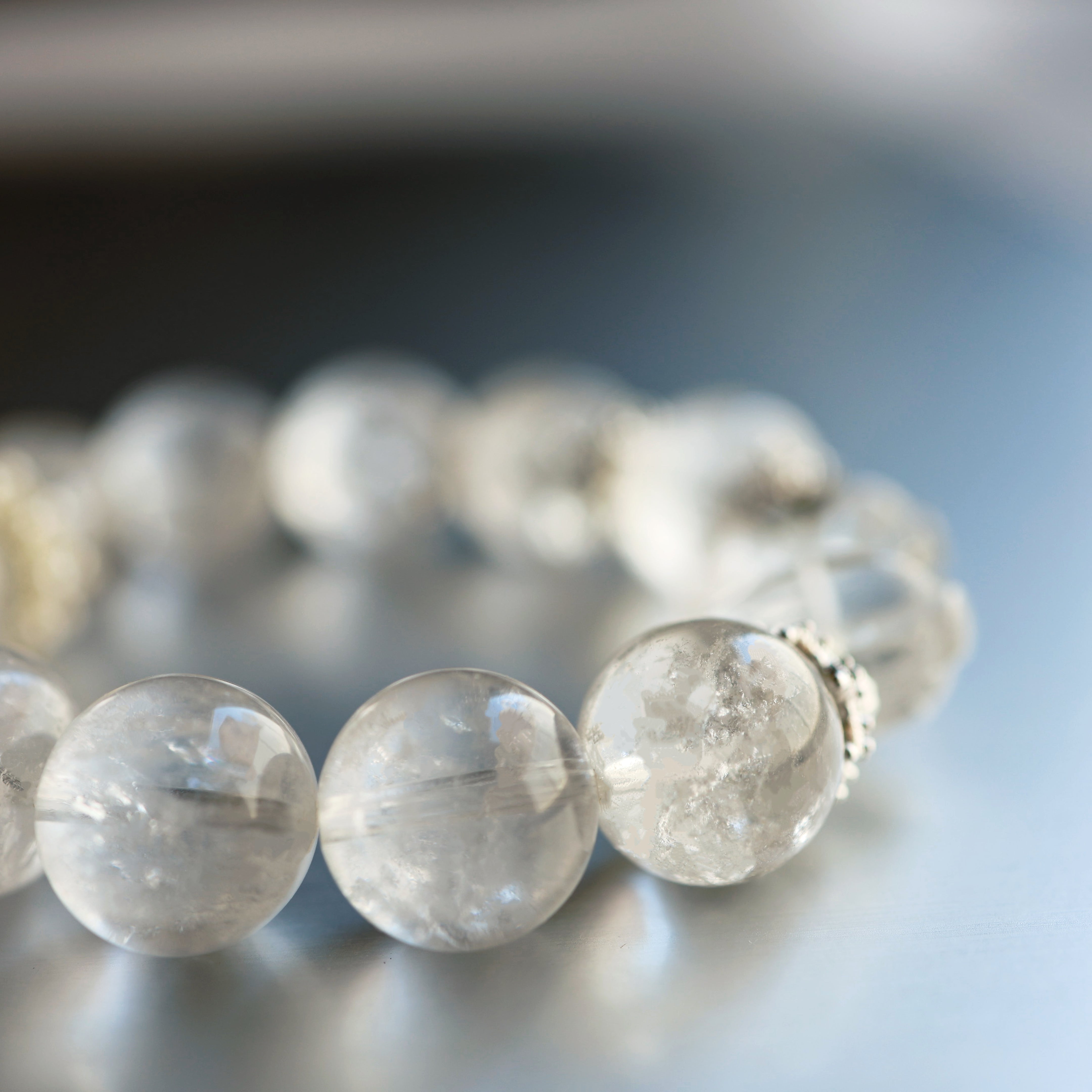 White Azeztulite Crystal Bracelet | Meditation · Spiritual Awareness · Energy Purification