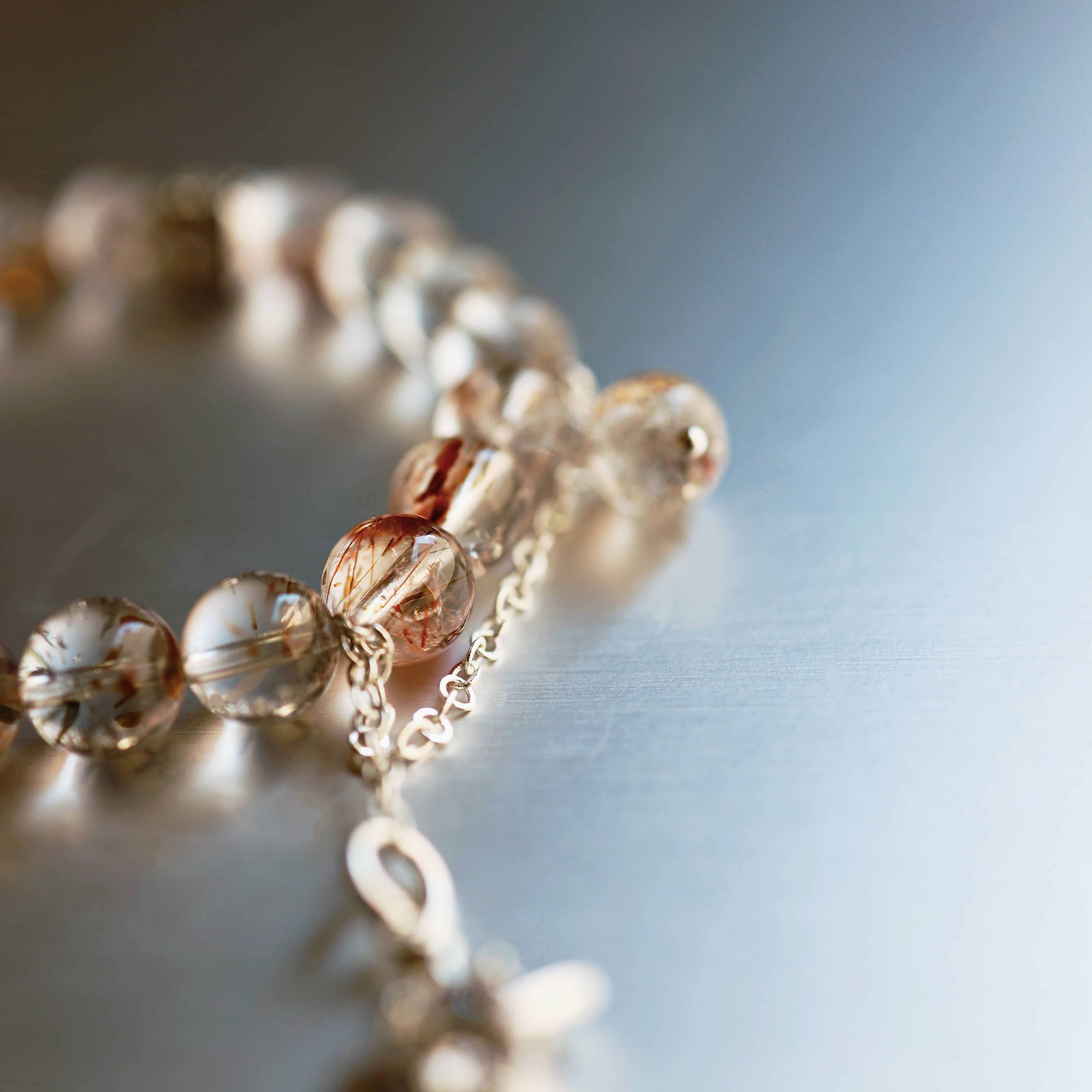 Brown Tourmalinated Quartz Bracelet | Protection · Stability · Clarity