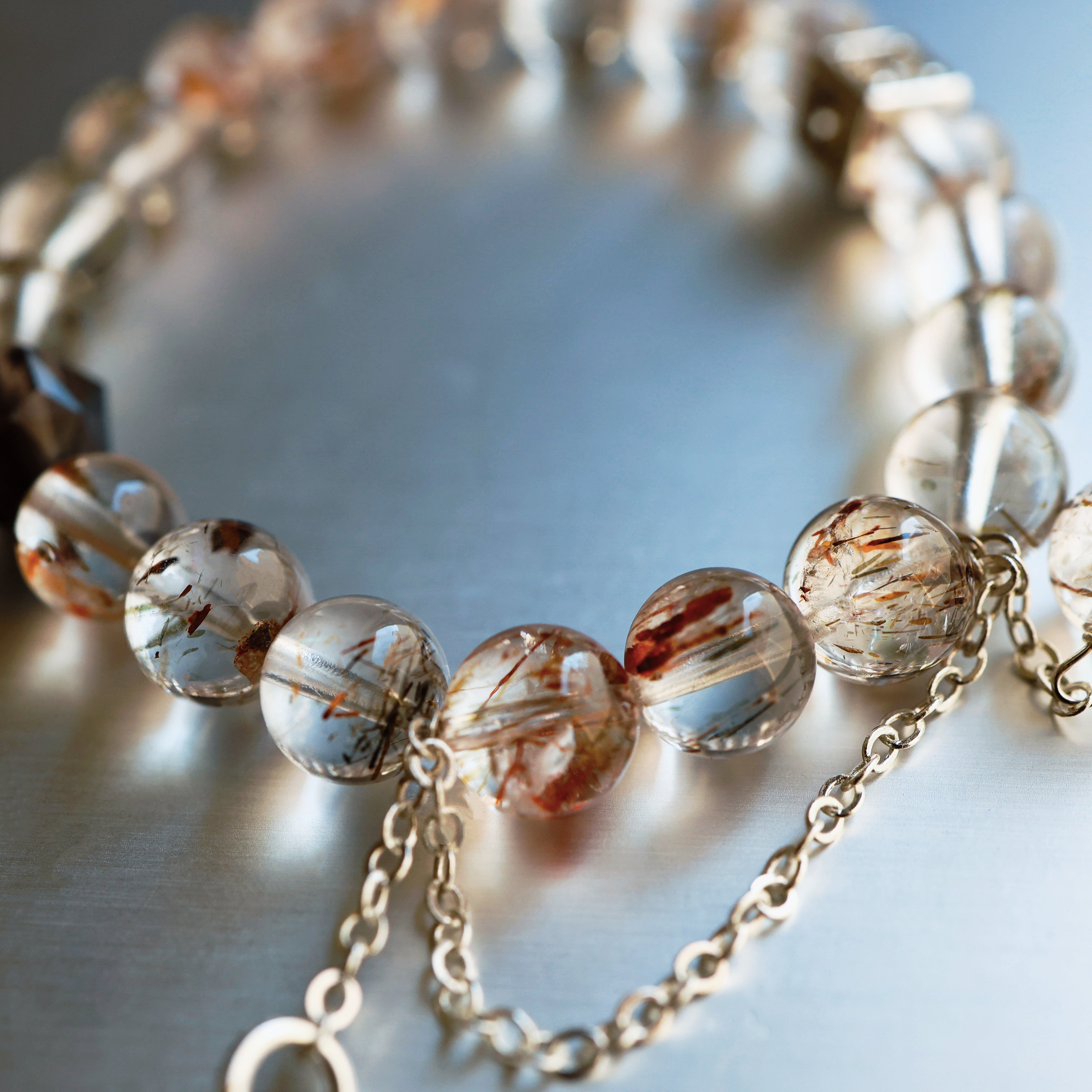 Brown Tourmalinated Quartz Bracelet | Protection · Stability · Clarity