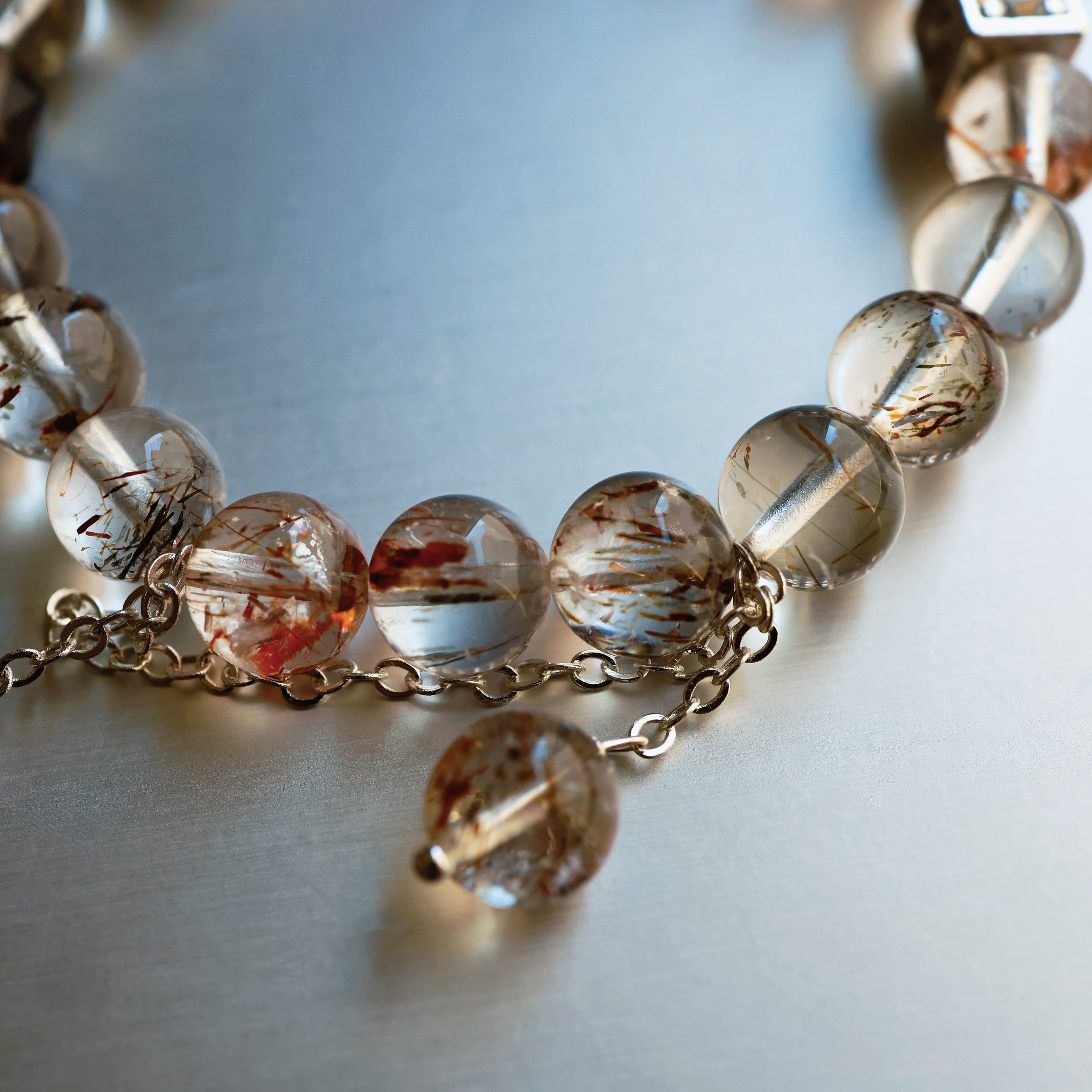 Brown Tourmalinated Quartz Bracelet | Protection · Stability · Clarity