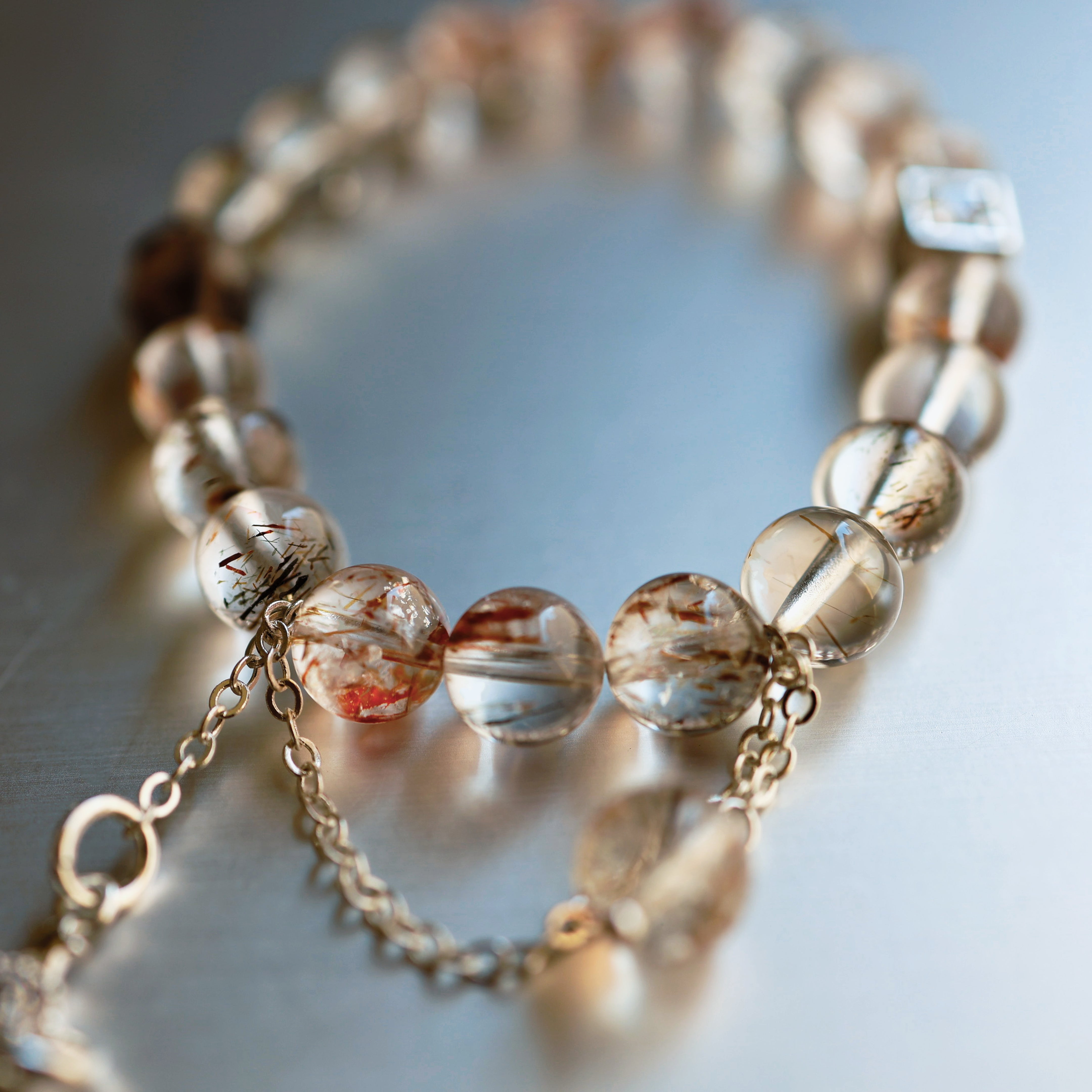Brown Tourmalinated Quartz Bracelet | Protection · Stability · Clarity