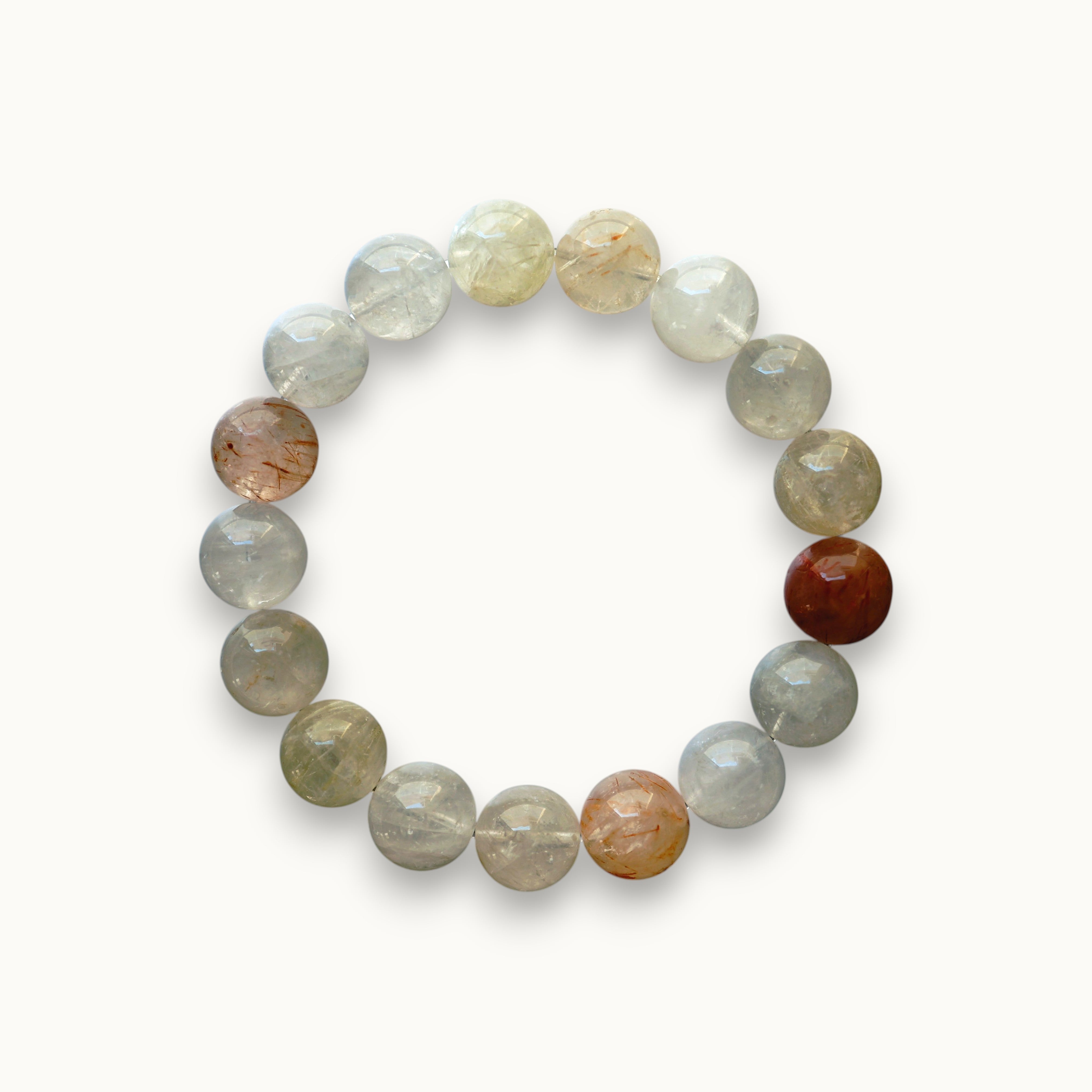 Snow Frost Rutilated Quartz Bracelet | Attracts Wealth · Boosts Charisma · Purifies Energy