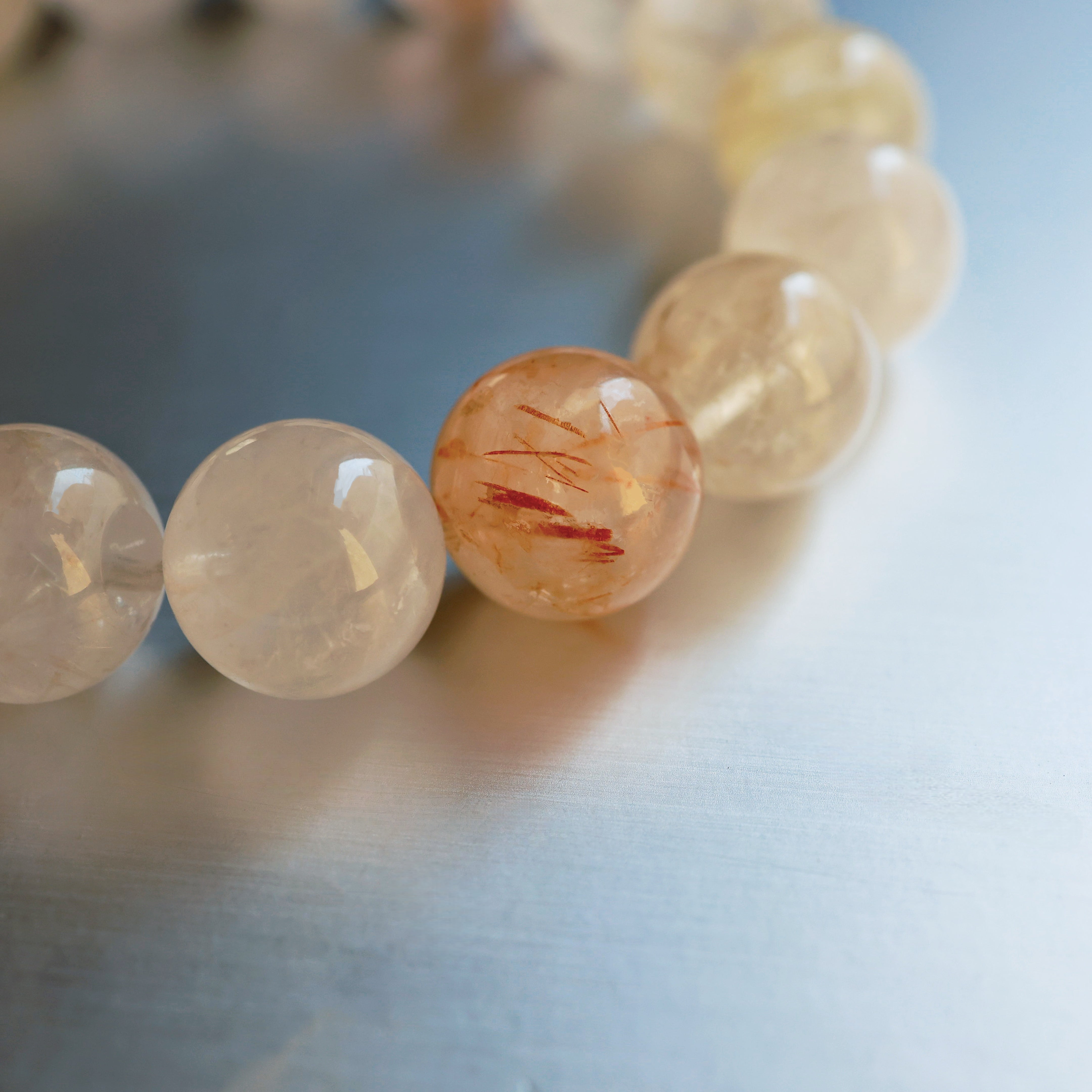 Snow Frost Rutilated Quartz Bracelet | Attracts Wealth · Boosts Charisma · Purifies Energy