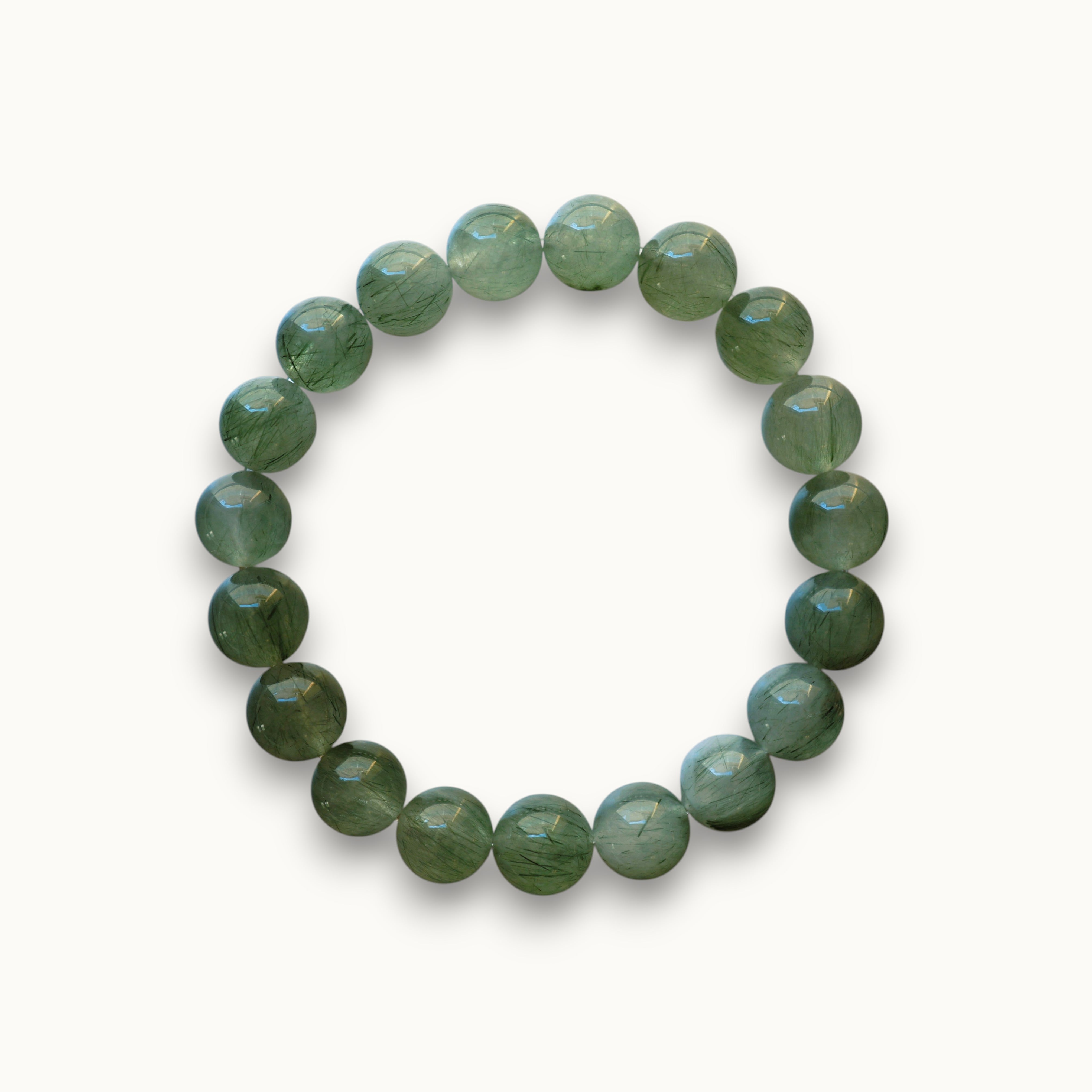 Green Rutilated Quartz Bracelet | Wealth Attraction · Confidence · Energy Purification