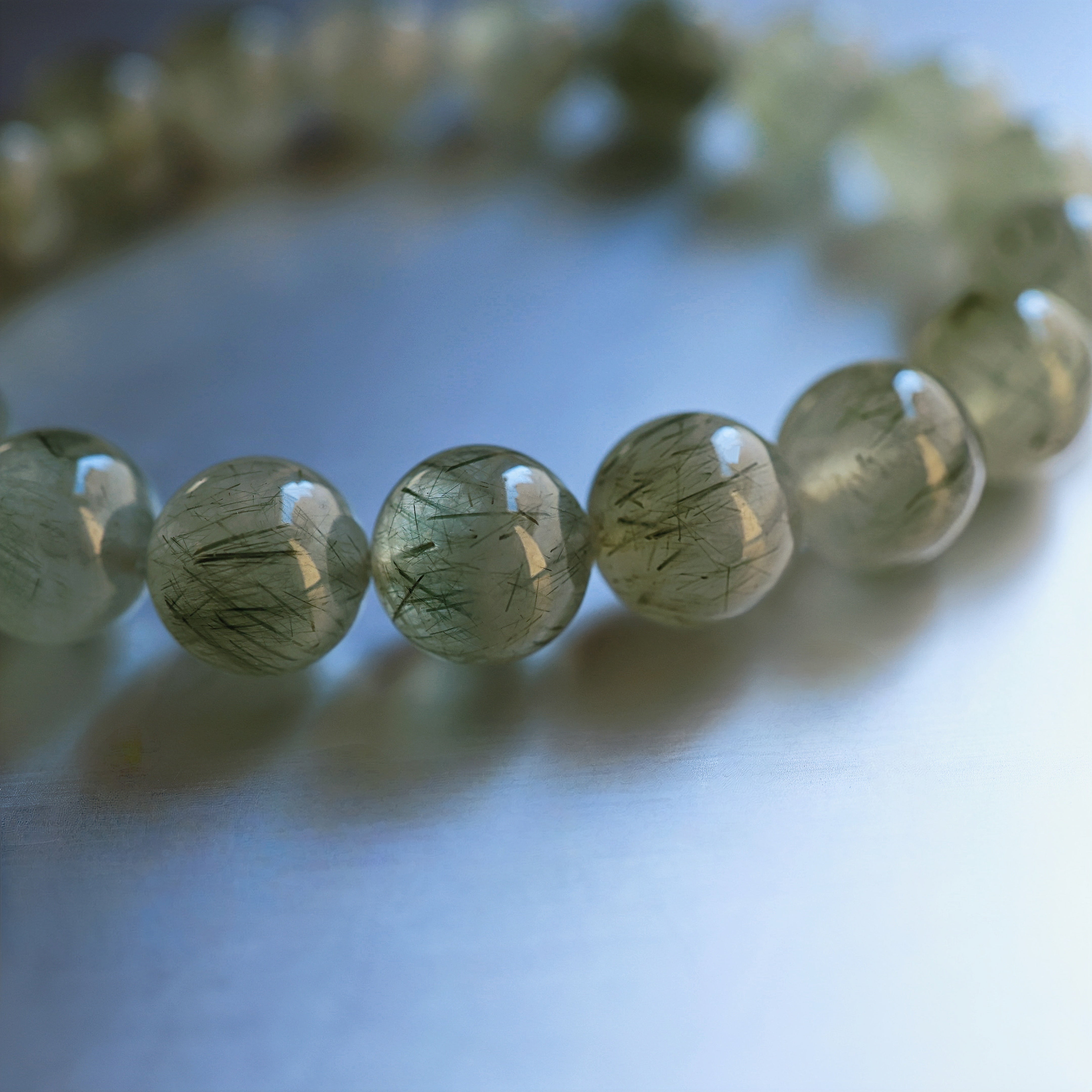 Green Rutilated Quartz Bracelet | Wealth Attraction · Confidence · Energy Purification