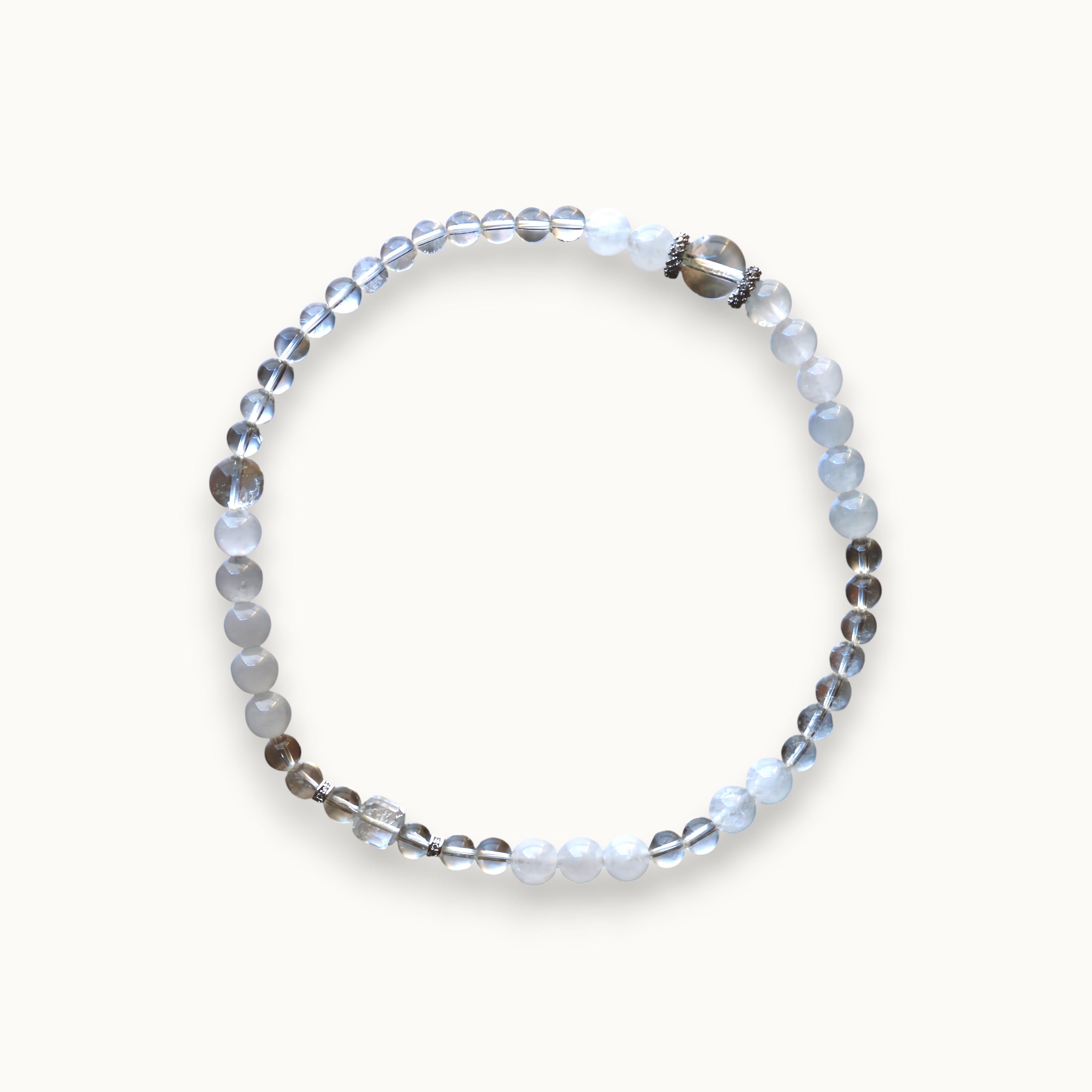 White Quartz Double Layer Bracelet | Energy Purification . Career Success . Meditation Aid