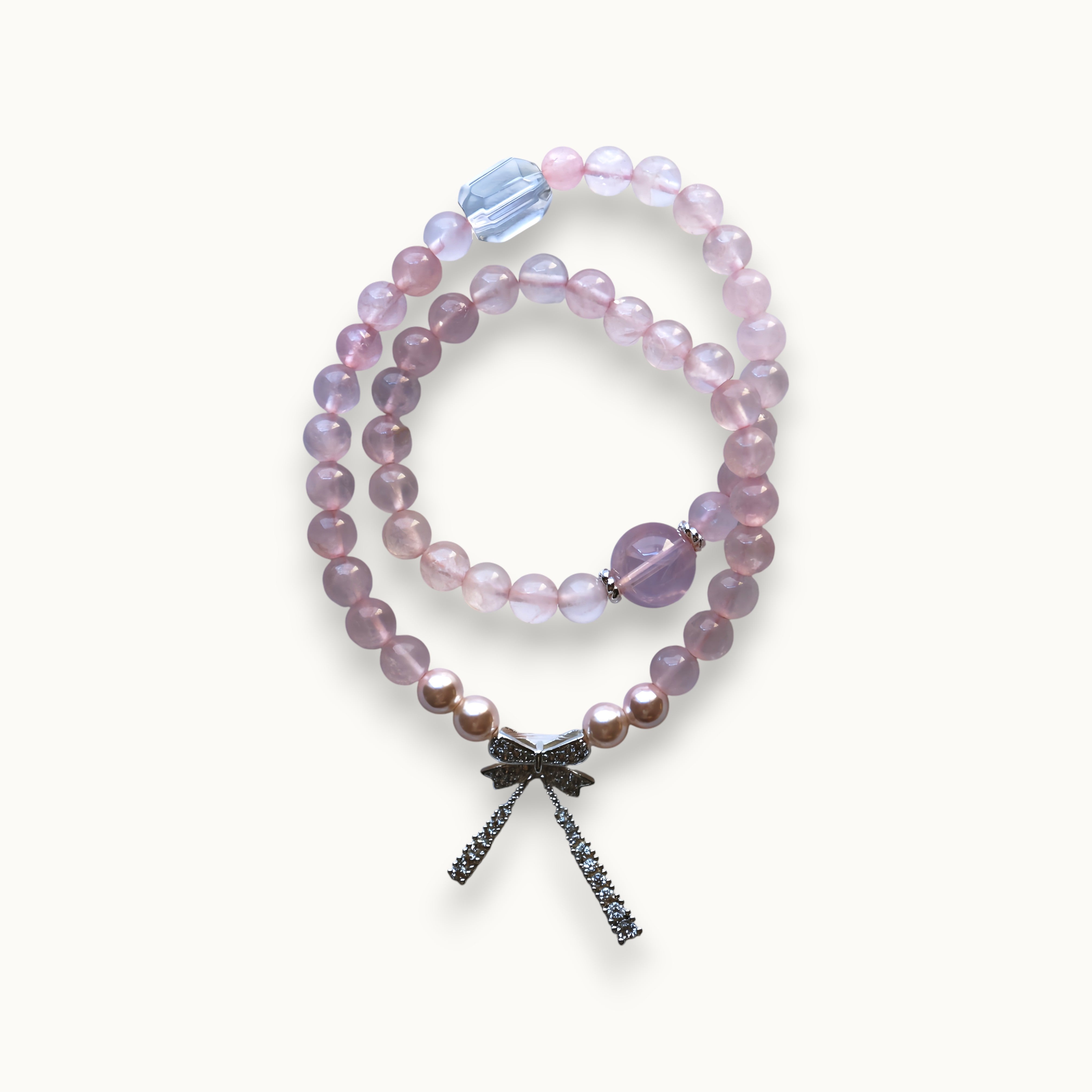 Rose Phantom Quartz Double Layer Bracelet | Attracts Love · Boosts Charm · Supports Emotional Healing