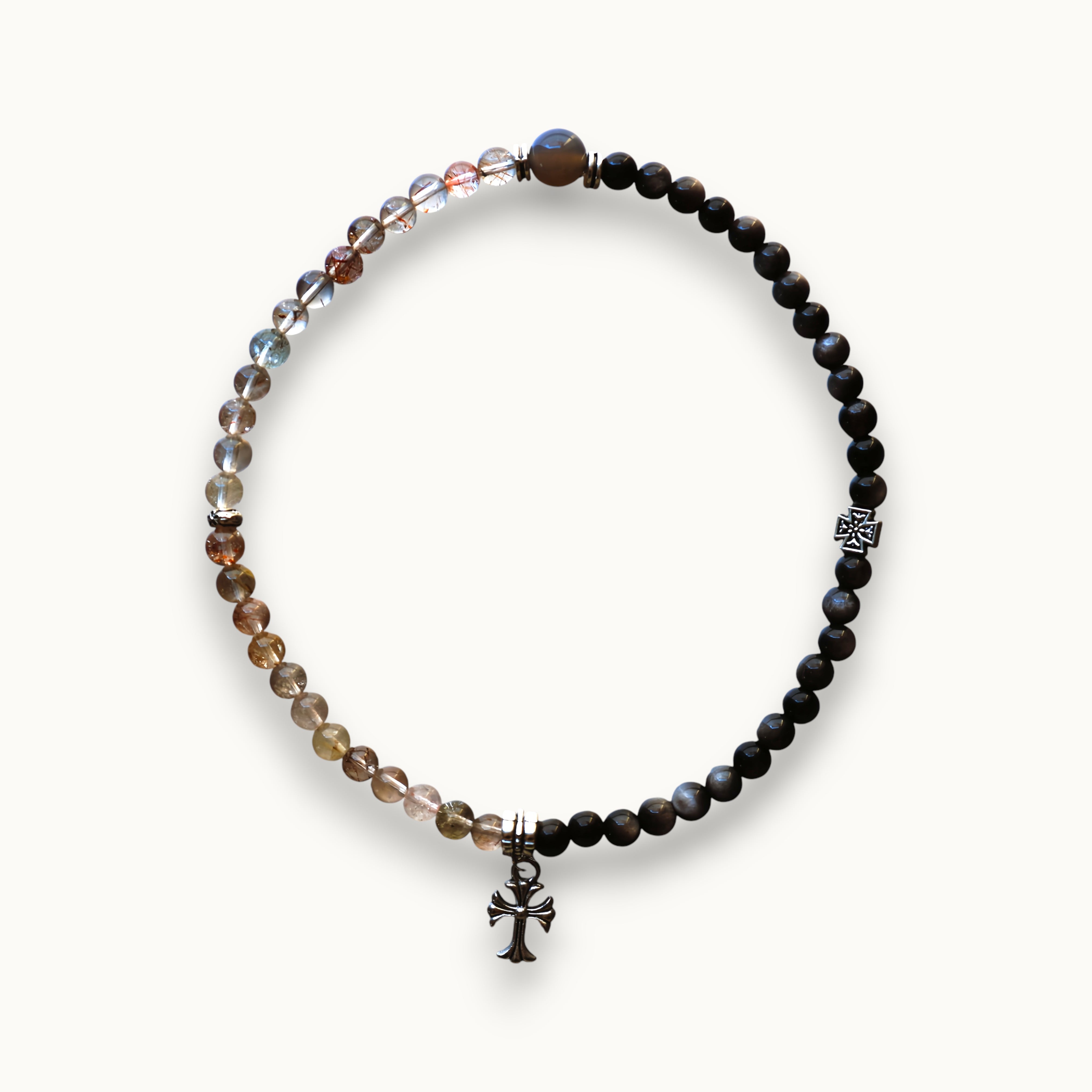 Multi color Rutilated Quartz Double Layer Bracelet | Good Fortune · Attracts Luck · Relieves Stress