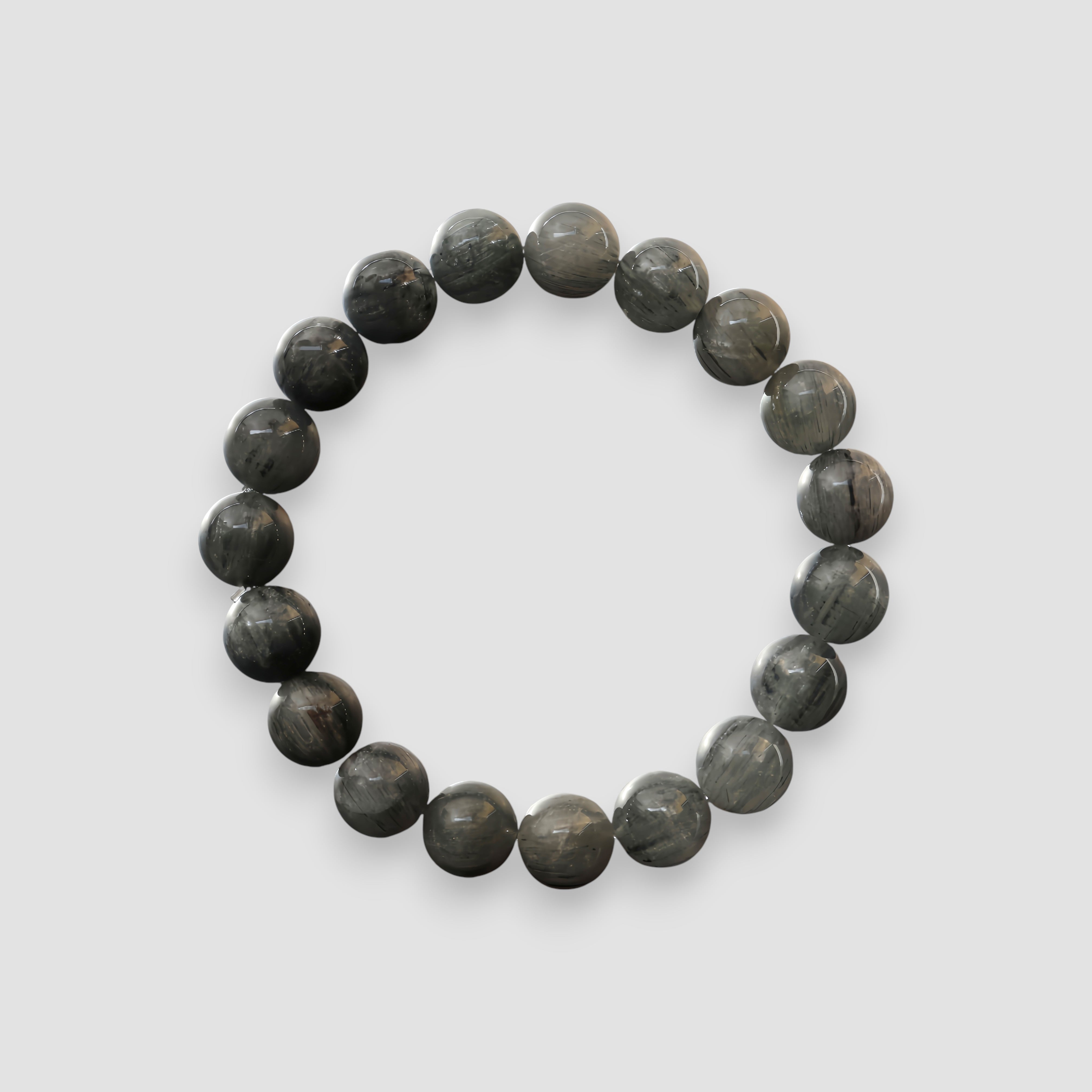 Grey Rabbit Hair Phantom Quartz Bracelet | Energy Cleansing · Emotional Balance · Intuition Boost