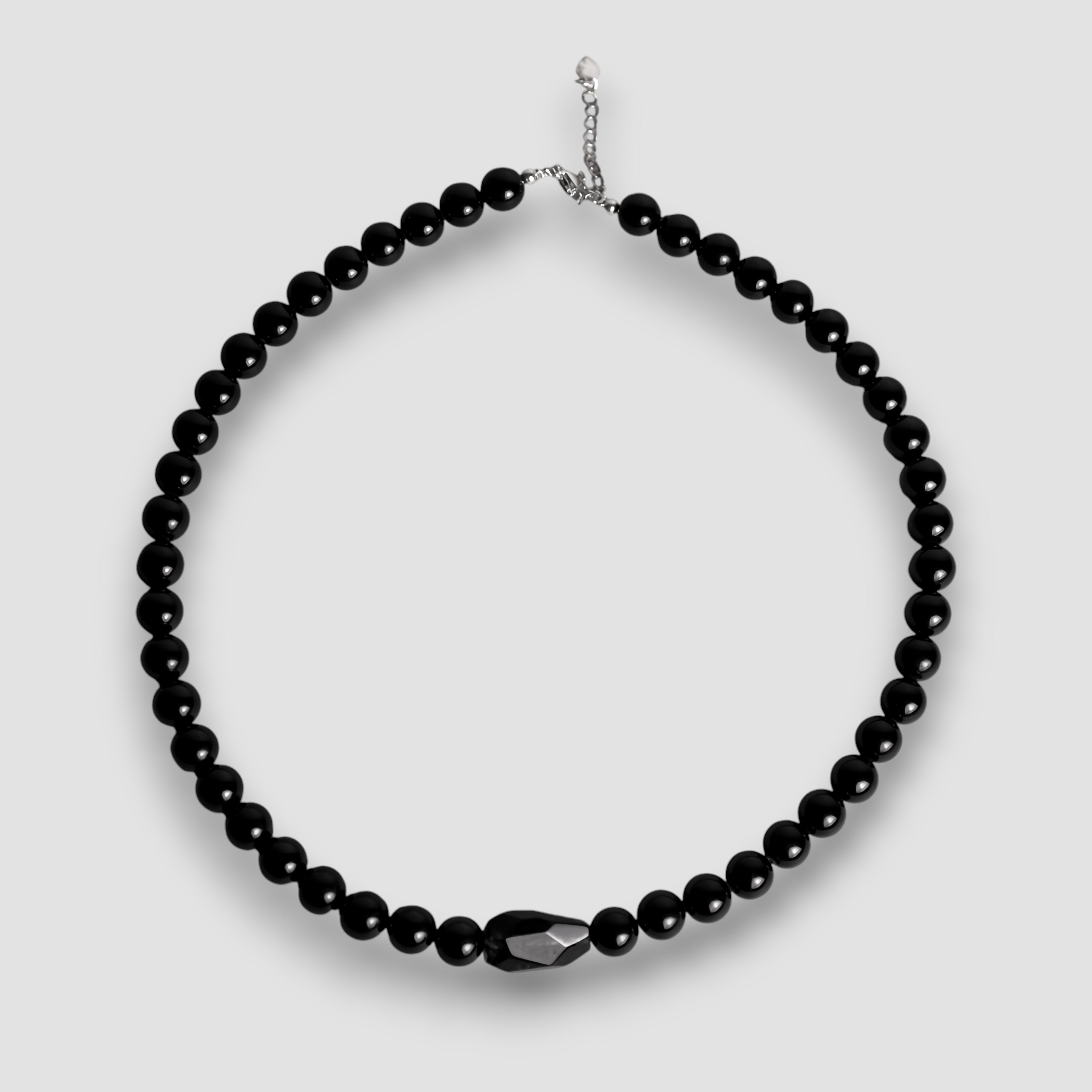 Obsidian + Black Rutilated Quartz Dual Energy Necklace | Protection · Focus · Energy Balance