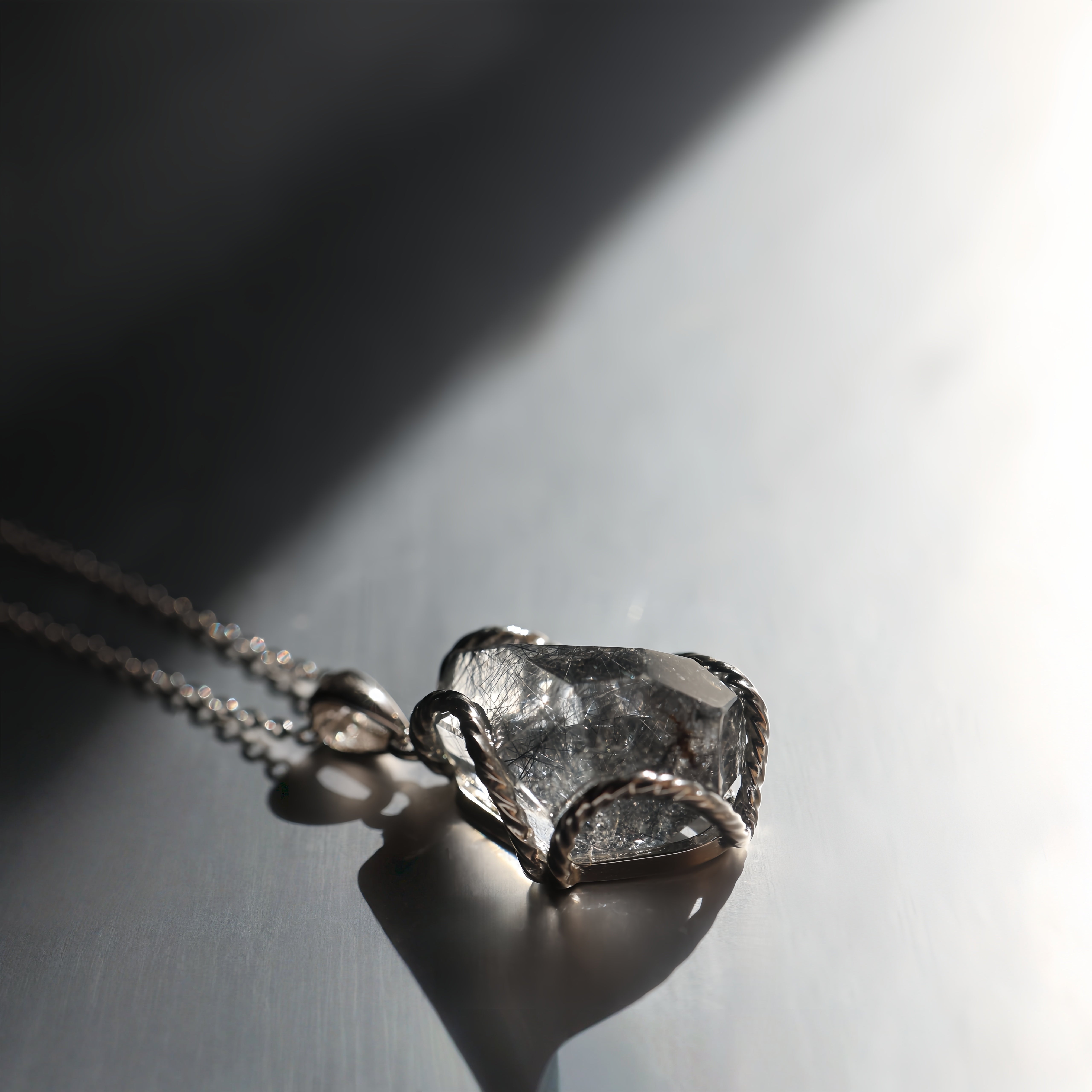 Black Rutilated Quartz Necklace | Strength · Leadership · Clarity