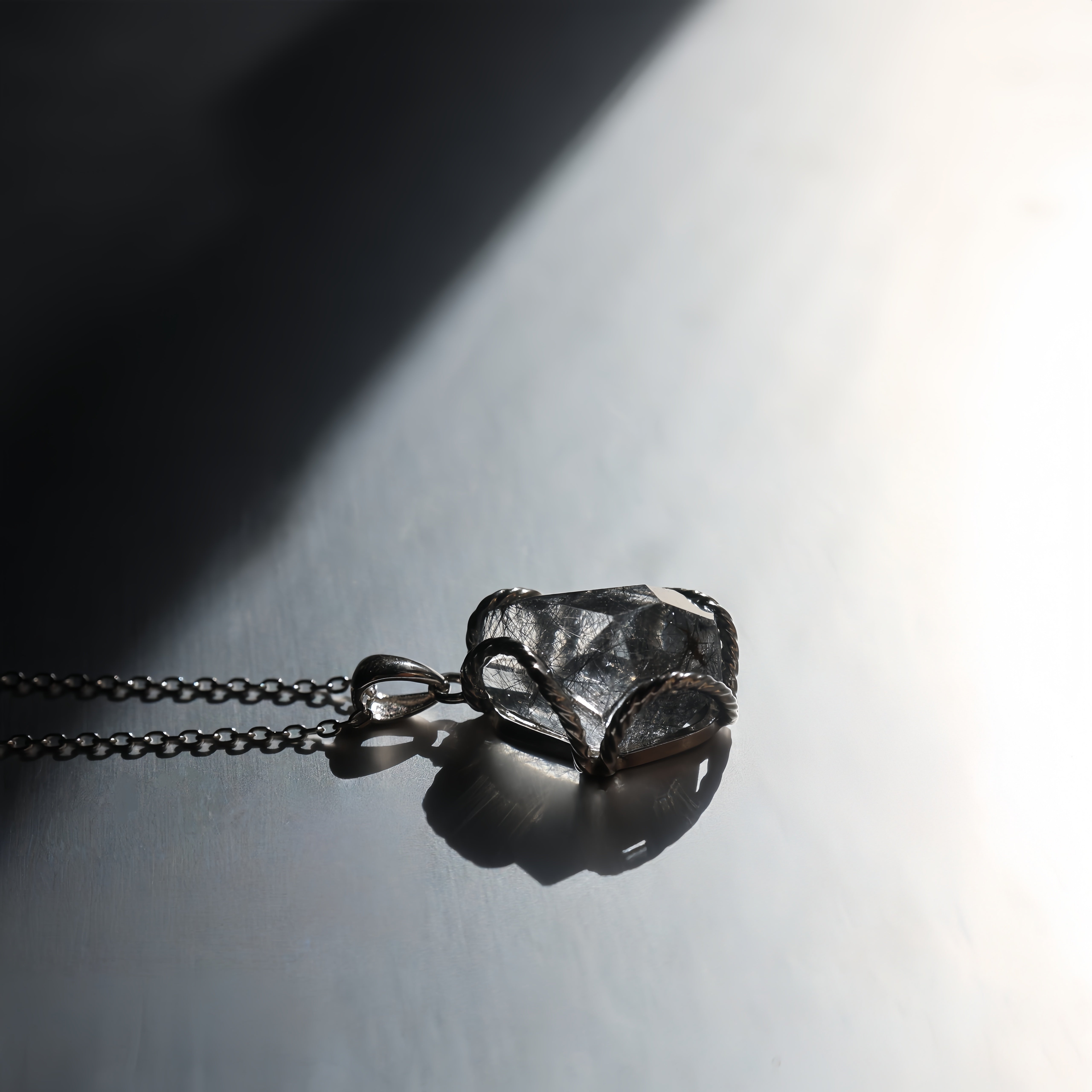 Black Rutilated Quartz Necklace | Strength · Leadership · Clarity