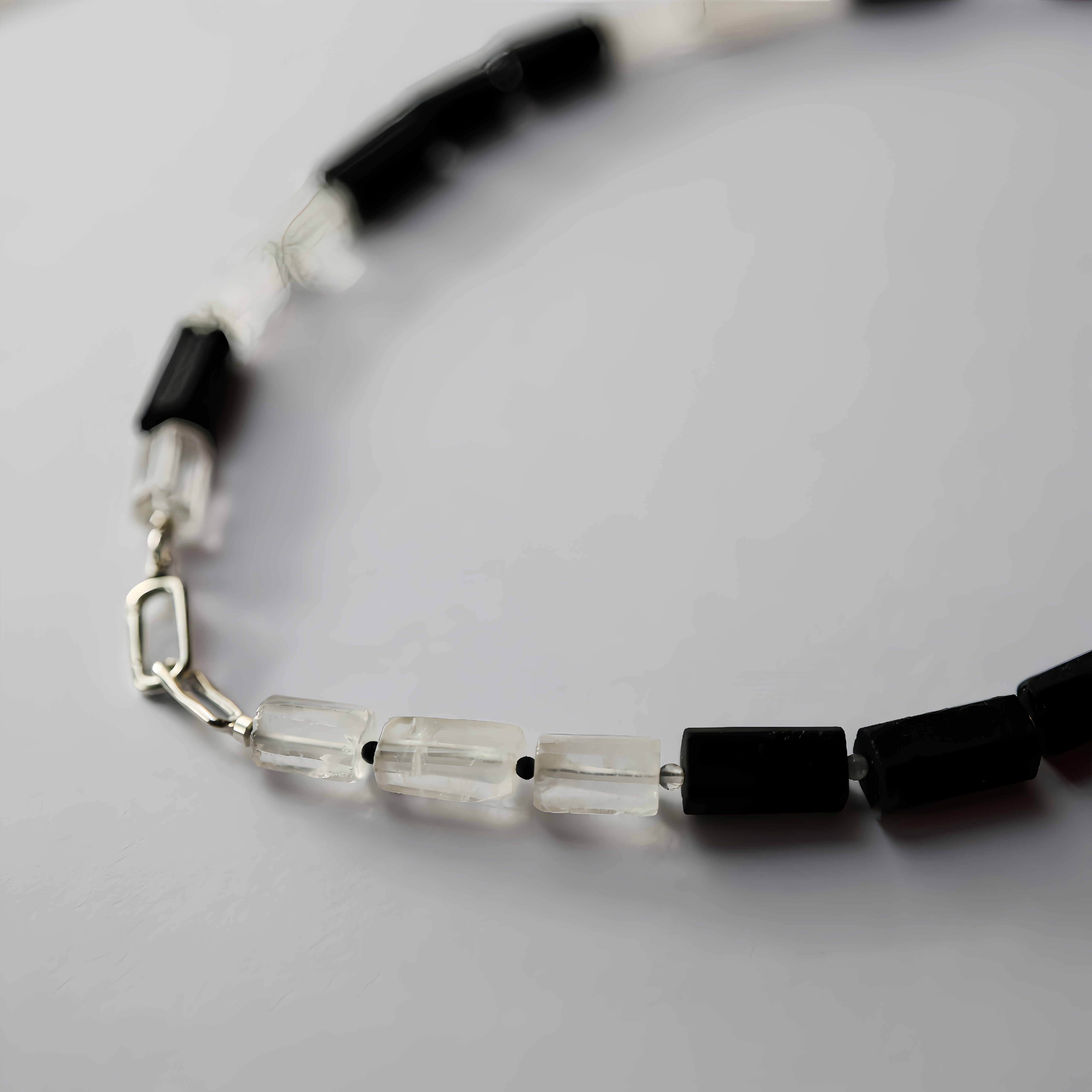 Black Tourmaline & Clear Quartz Necklace | Protection · Balance · Cleanse