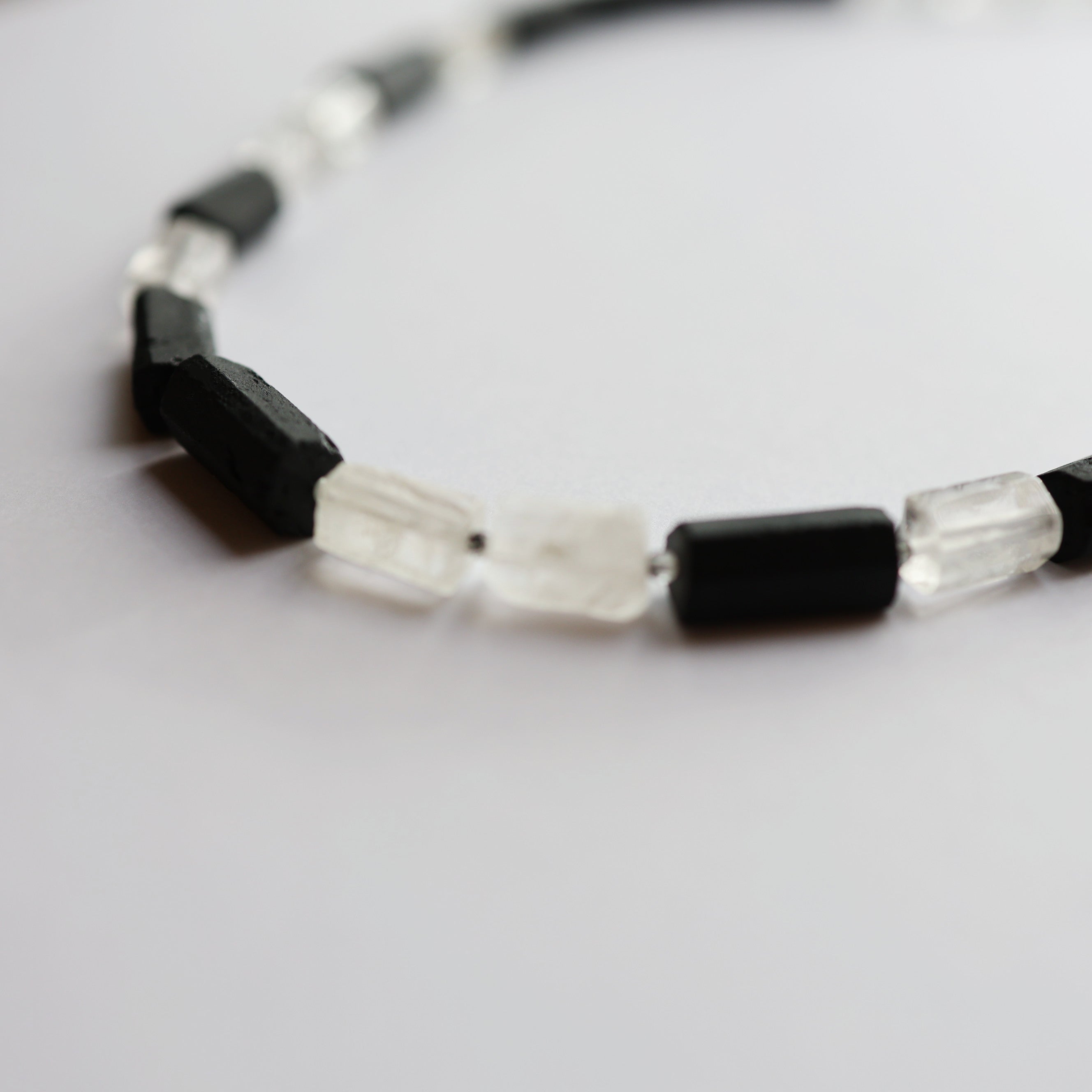 Black Tourmaline & Clear Quartz Necklace | Protection · Balance · Cleanse
