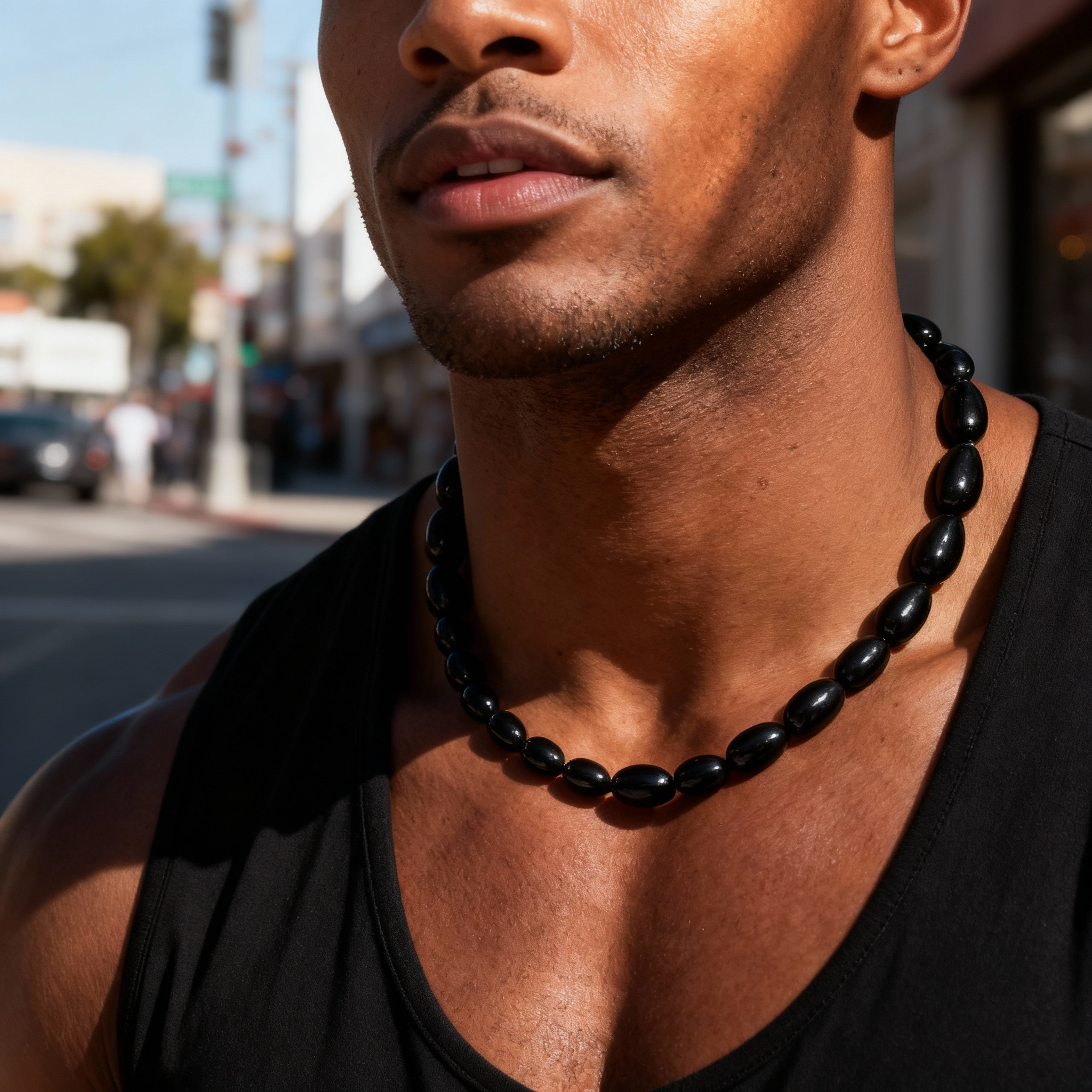 Black Agate Necklace | Stone of Longevity · Protection · Calm Energy