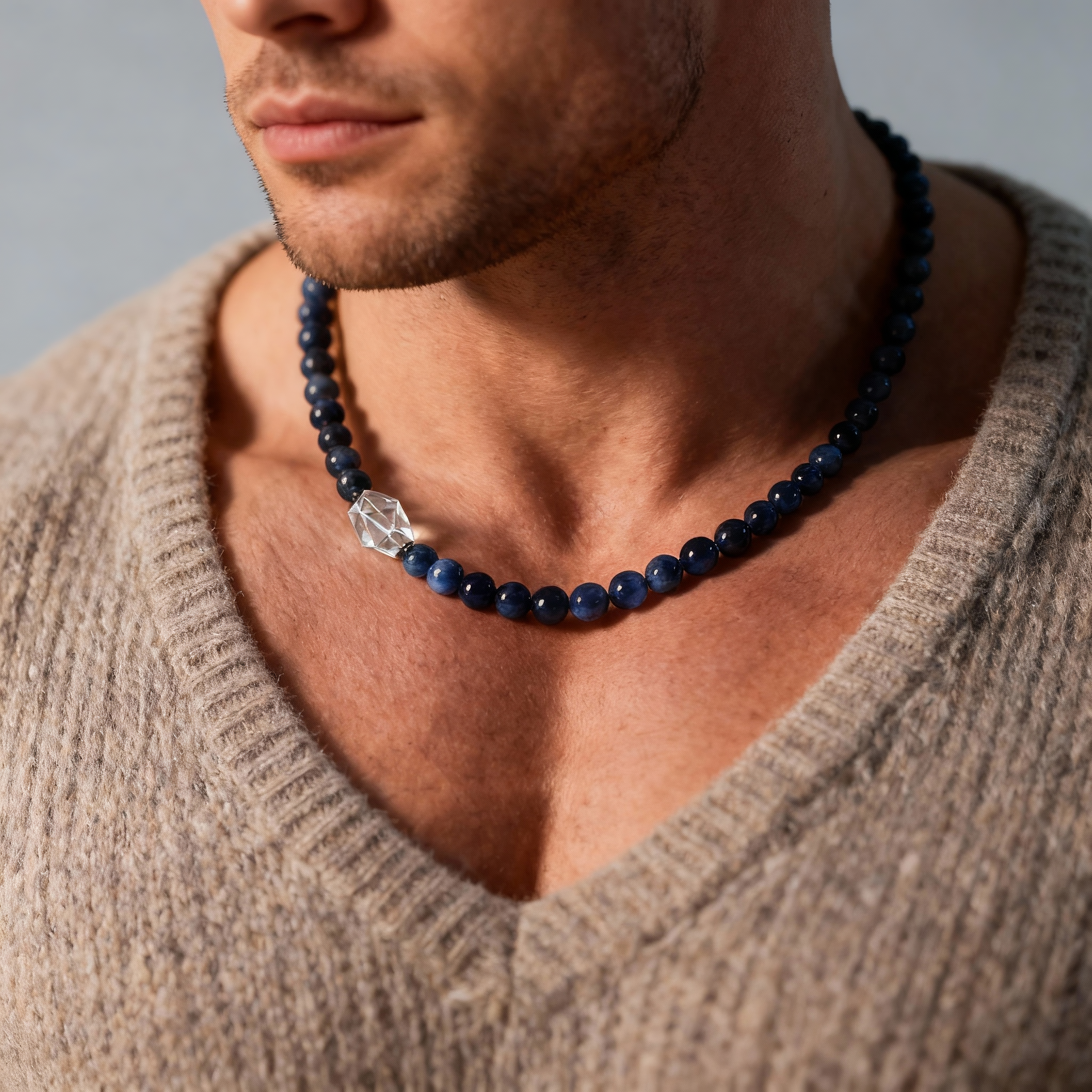 Kyanite & Clear Quartz Necklace | Stone of Faith · Clarity · Balance