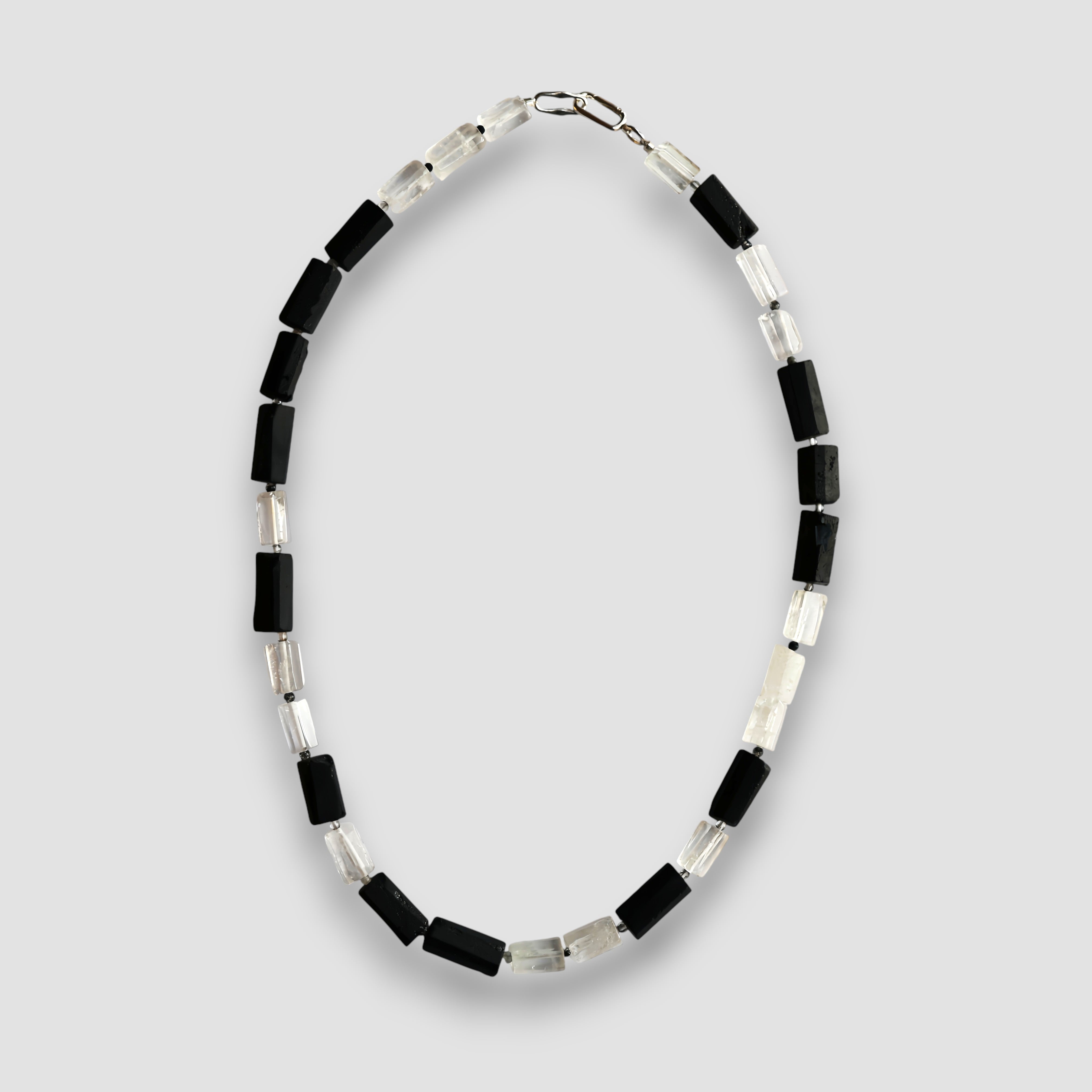 Black Tourmaline & Clear Quartz Necklace | Protection · Balance · Cleanse